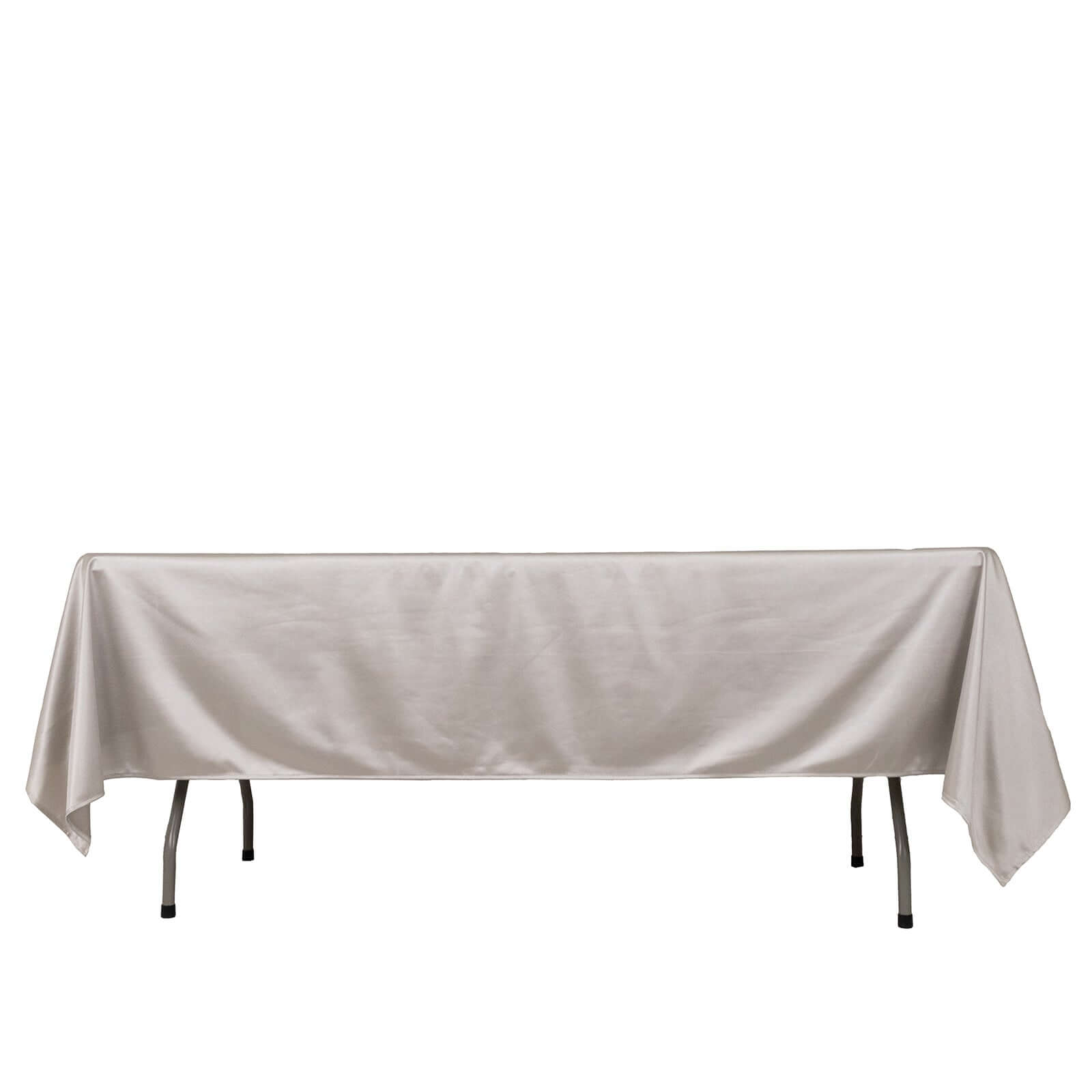 Premium Scuba Rectangular 60x102 Tablecloth Shimmering Silver - Wrinkle Free & Stain Resistant Table Cover