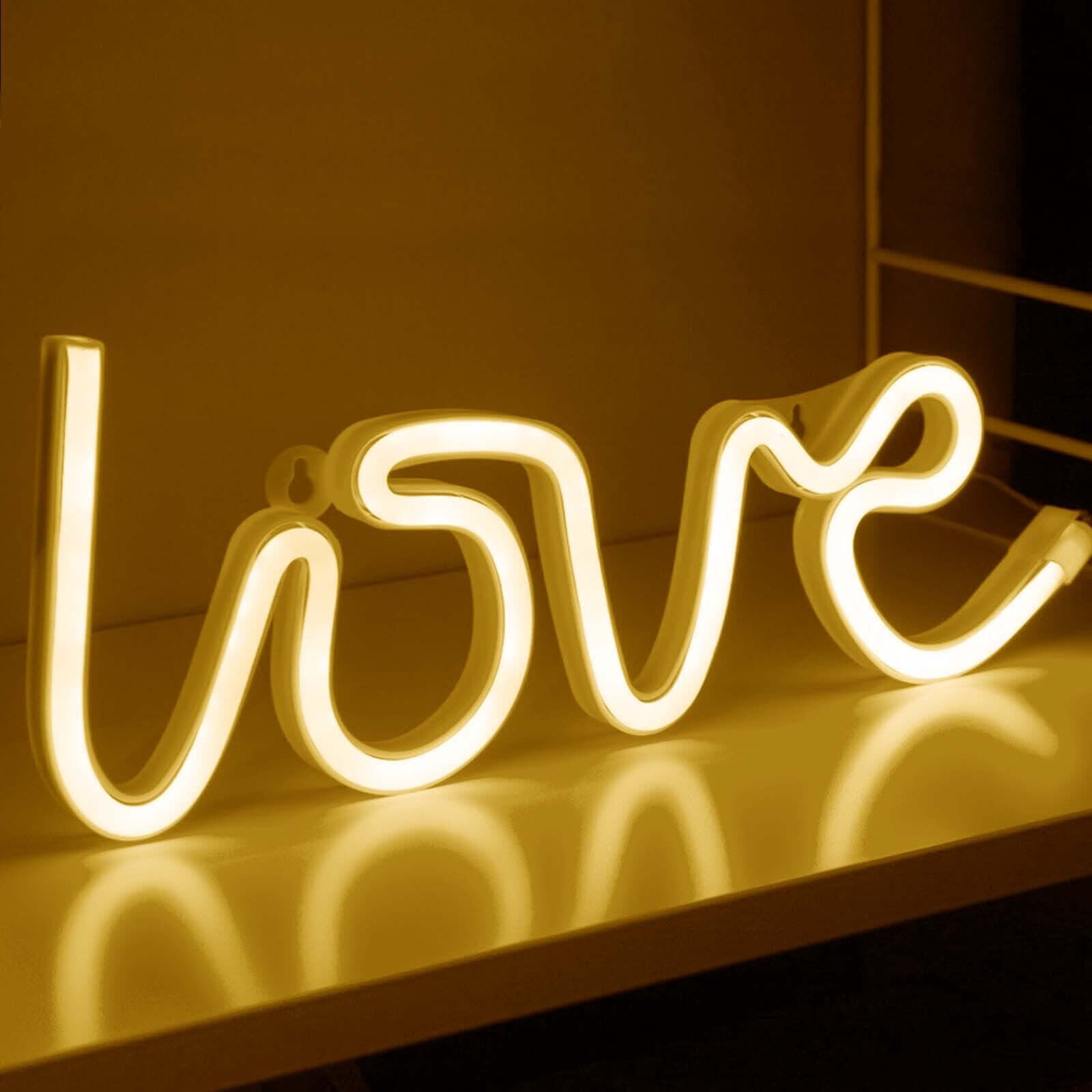 13 Love Neon Light Sign, LED Reusable Wall Decor Lights USB and Battery Operated