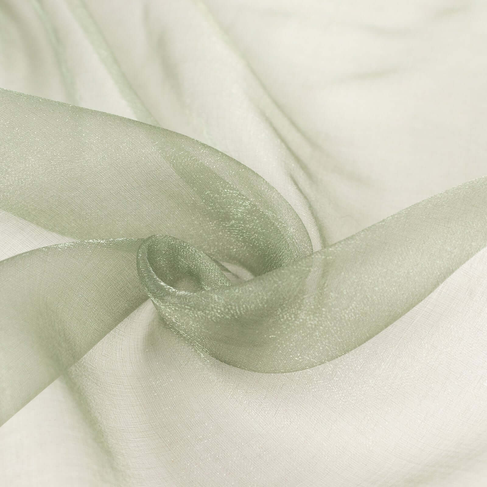 54x10yd Dusty Sage Green Solid Sheer Chiffon Fabric Bolt, DIY Voile Drapery Fabric