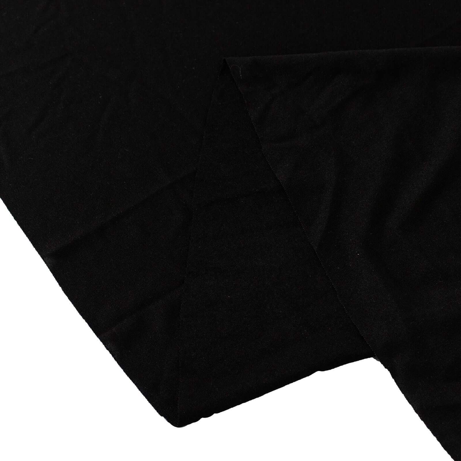 Spandex Round 6ft Table Skirt Black with Wavy Skirt-Like Effect Stylish Table Cover