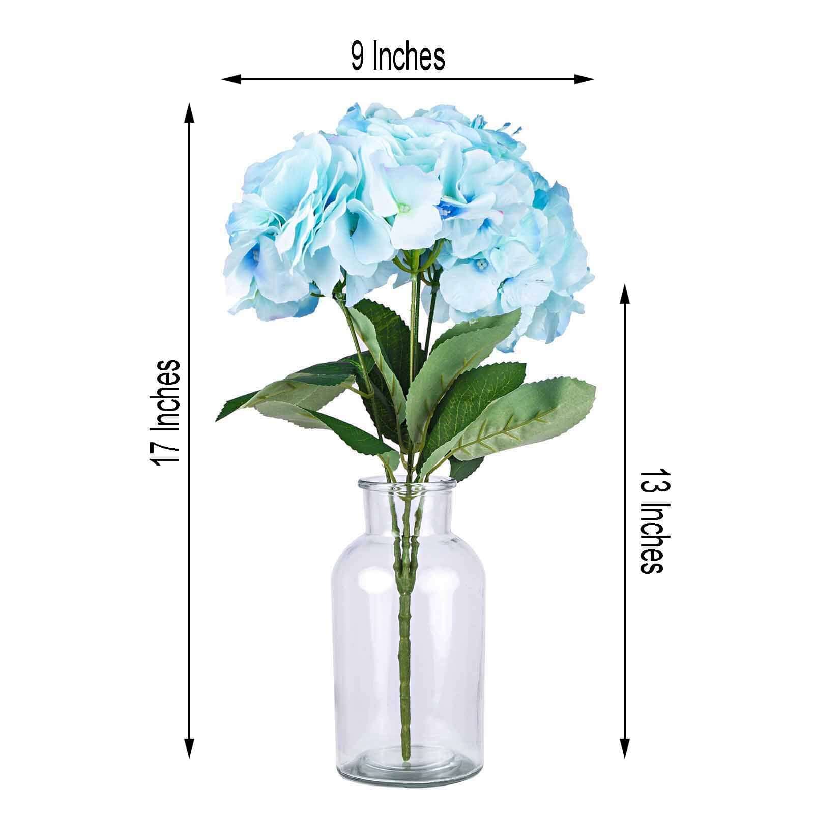 5 Bushes Baby Blue Artificial Silk Hydrangea Flower Bouquets