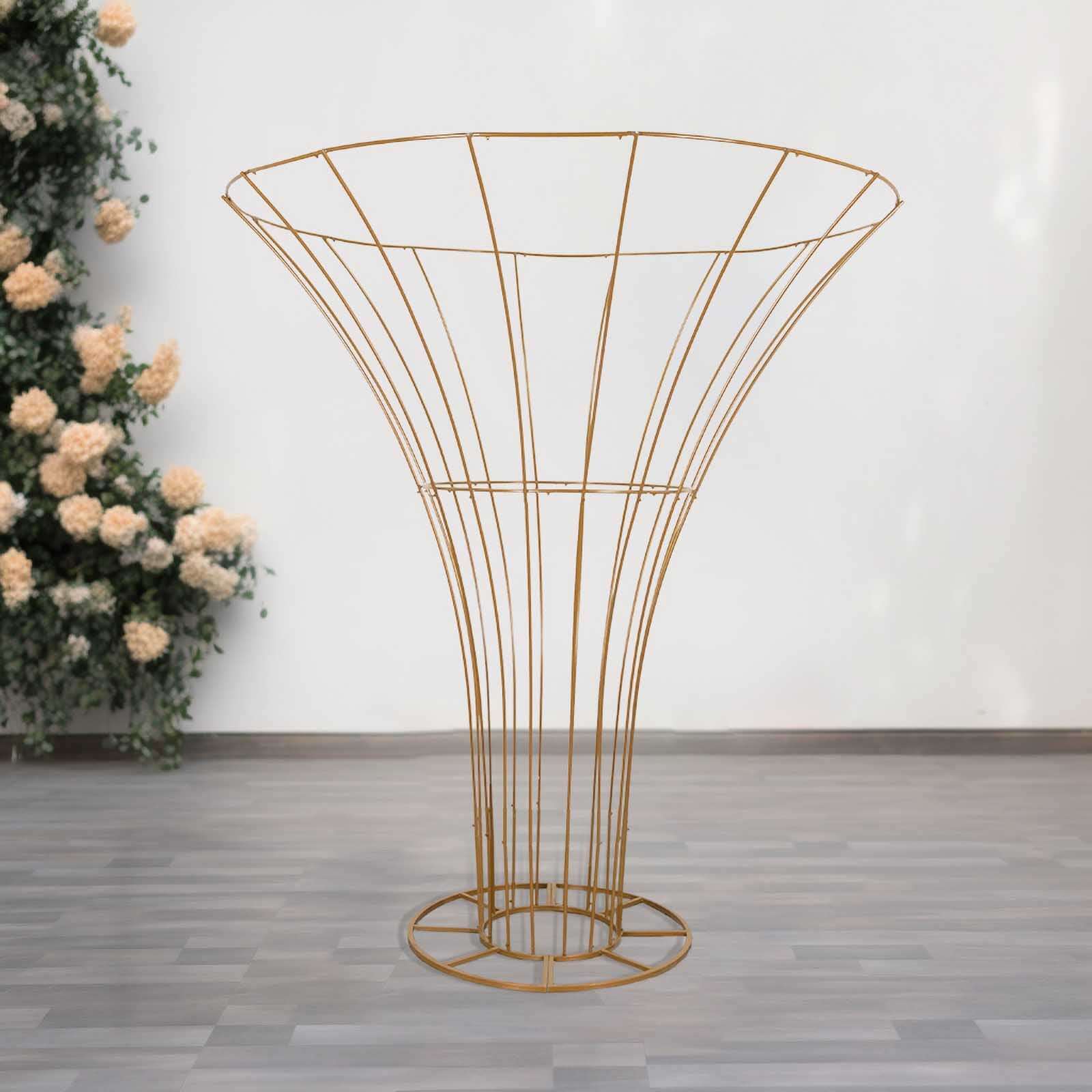 6.5ft Gold Blossom Metal Tree Wedding Floral Display Stand, Floor Standing Flower Frame Pedestal