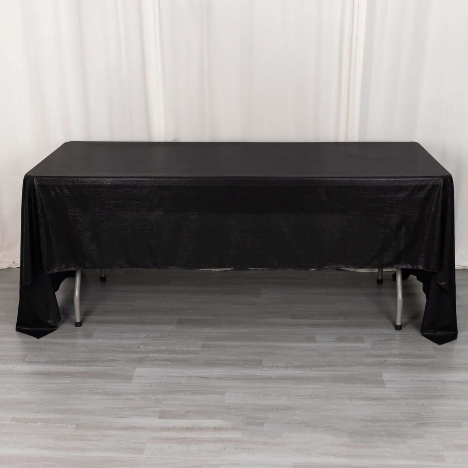 Sequin Dots Polyester 60x126 Rectangle Tablecloth Shimmering Black - Wrinkle Free & Sparkling Table Cover