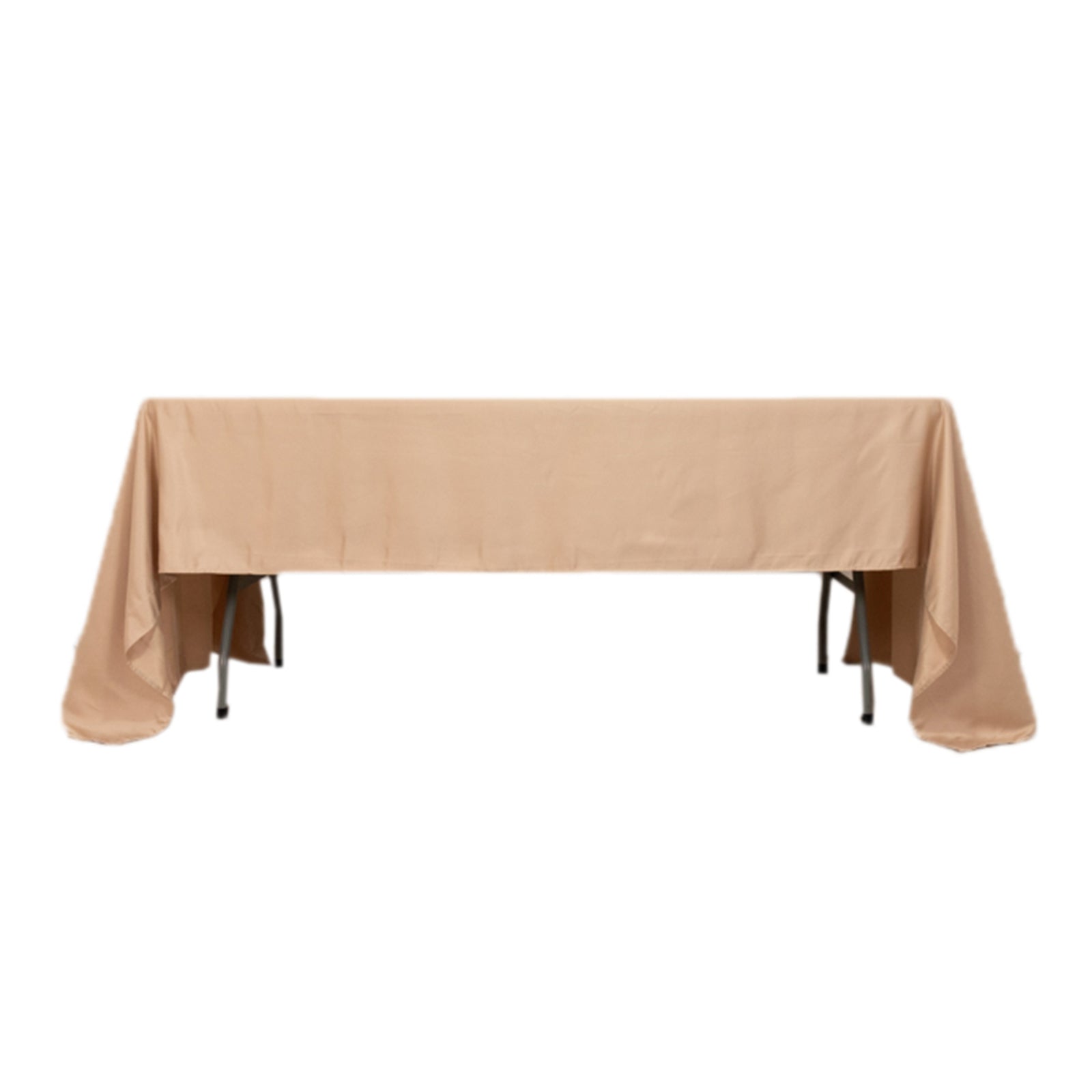 Lamour Satin 60x126 Rectangle Tablecloth Nude - Soft & Silk-Like Table Cover