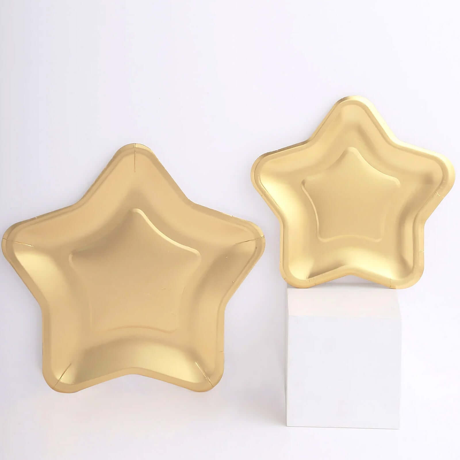 25-Pack Paper Star Shaped Dessert Plates in Matte Gold - Eco-friendly Disposable 300GSM Salad Appetizer Plates for Festive Occasions 7