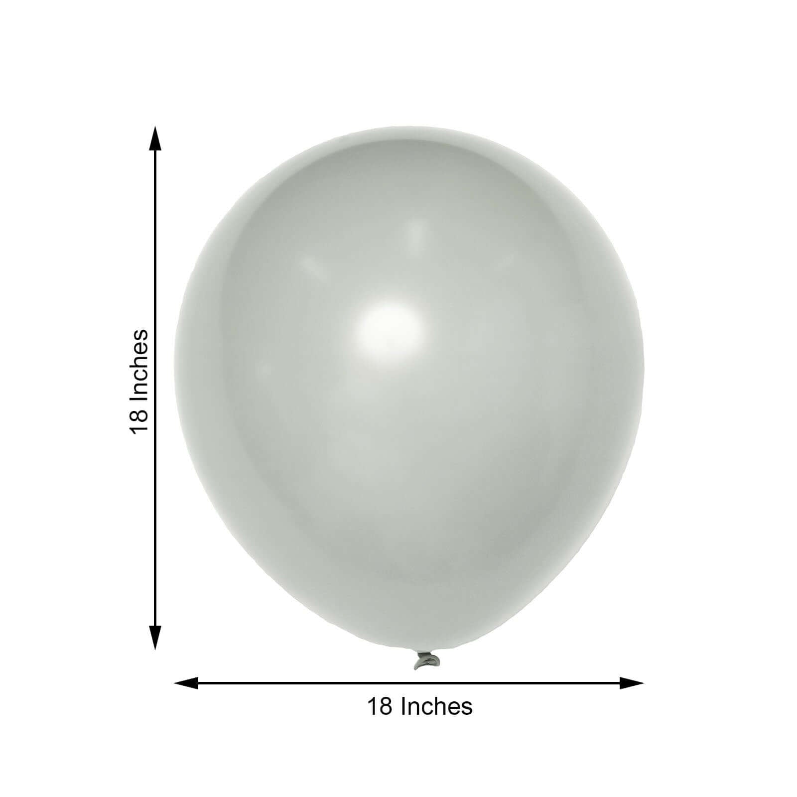 10 Pack 18 Matte Pastel Silver Helium or Air Latex Party Balloons