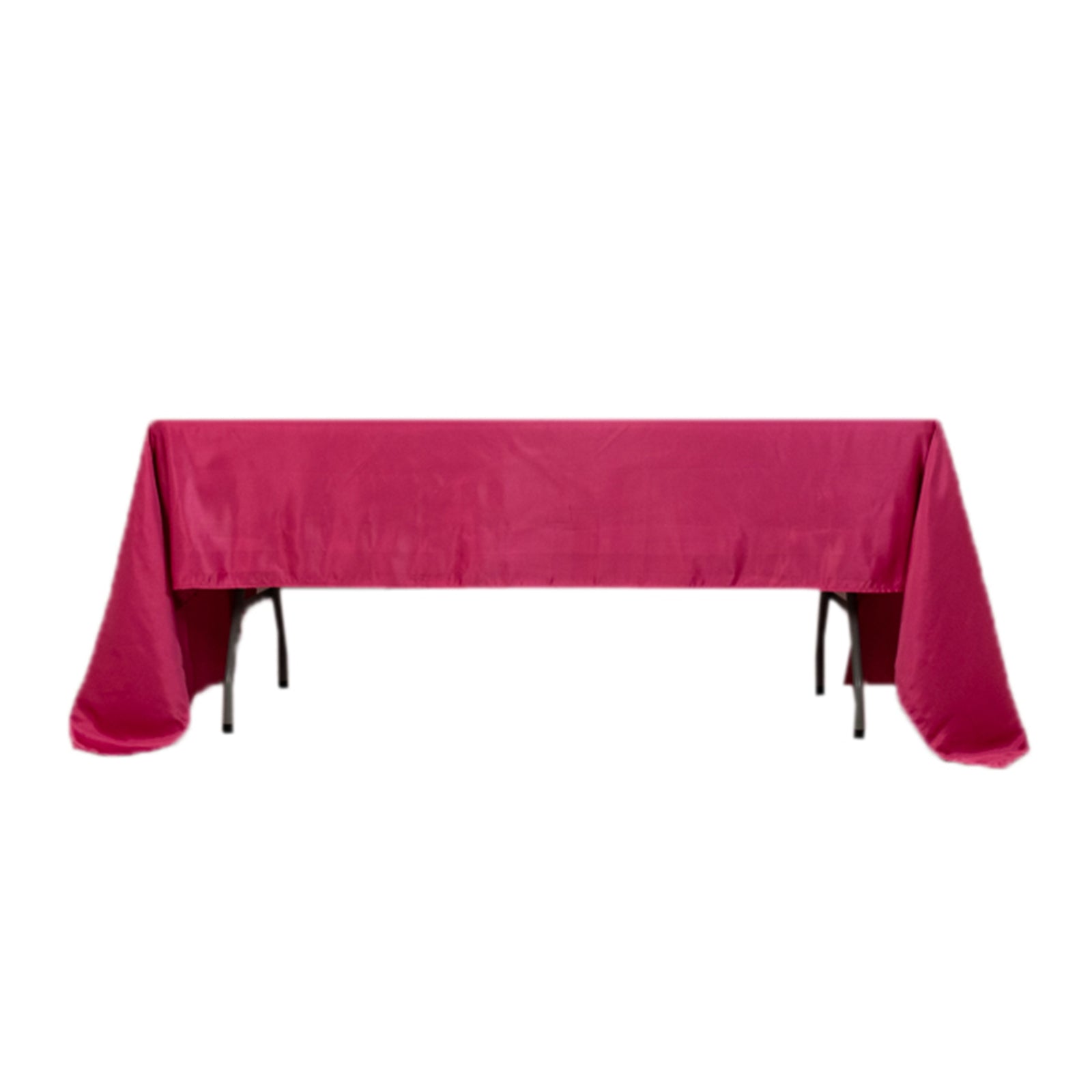 Lamour Satin 60x126 Rectangle Tablecloth Fuchsia - Soft & Silk-Like Table Cover