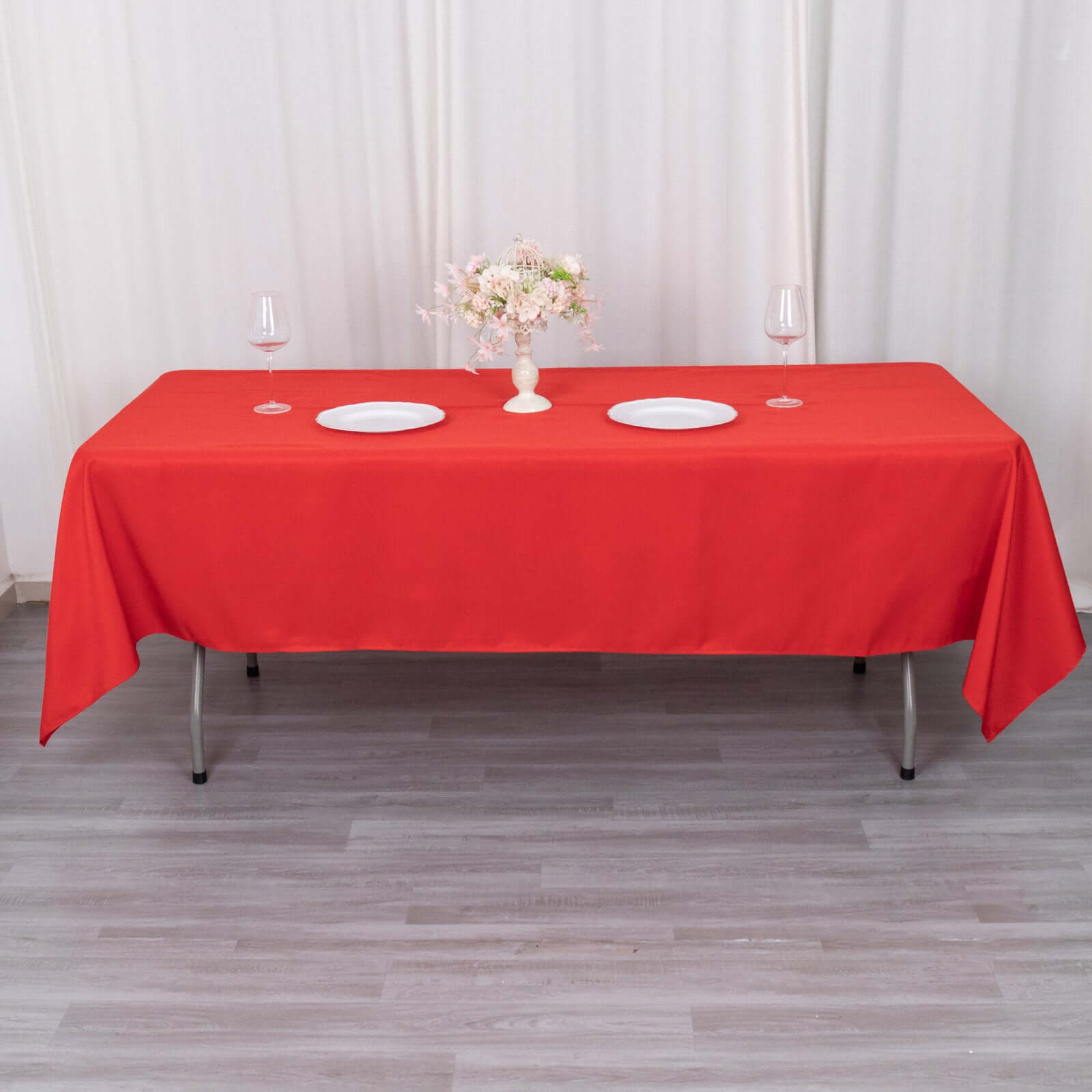Premium Polyester 60x102 Rectangle Tablecloth Red - Durable 220GSM Wrinkle-Resistant Table Cover