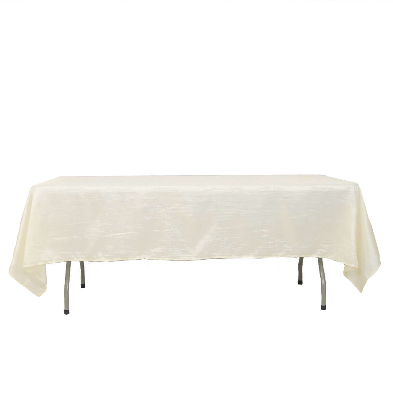 Taffeta 60x102 Rectangle Tablecloth Ivory - Accordion Crinkle Table Cover