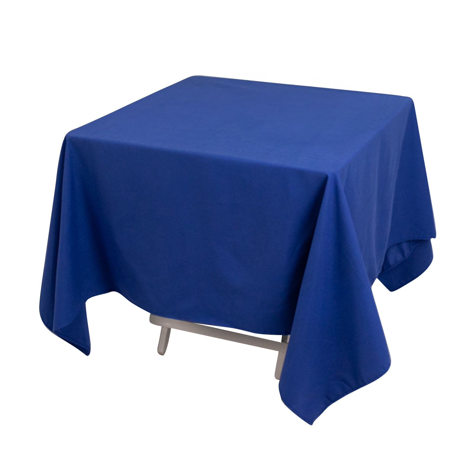 Cotton Blend 70x70 Square Tablecloth Royal Blue - Wrinkle-Resistant Fabric Table Cover