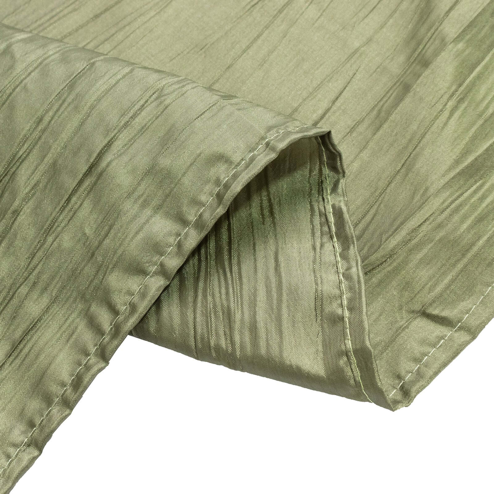 Taffeta 72x72 Table Overlay Square Tablecloth Dusty Sage Green - Accordion Crinkle Table Cover