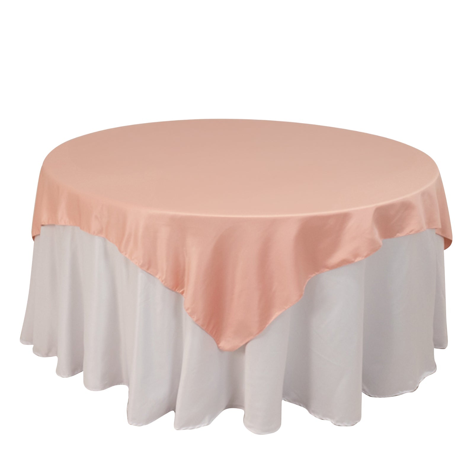 Lamour Satin 72x72 Table Overlay Square Tablecloth Dusty Rose - Smooth Finish Table Topper