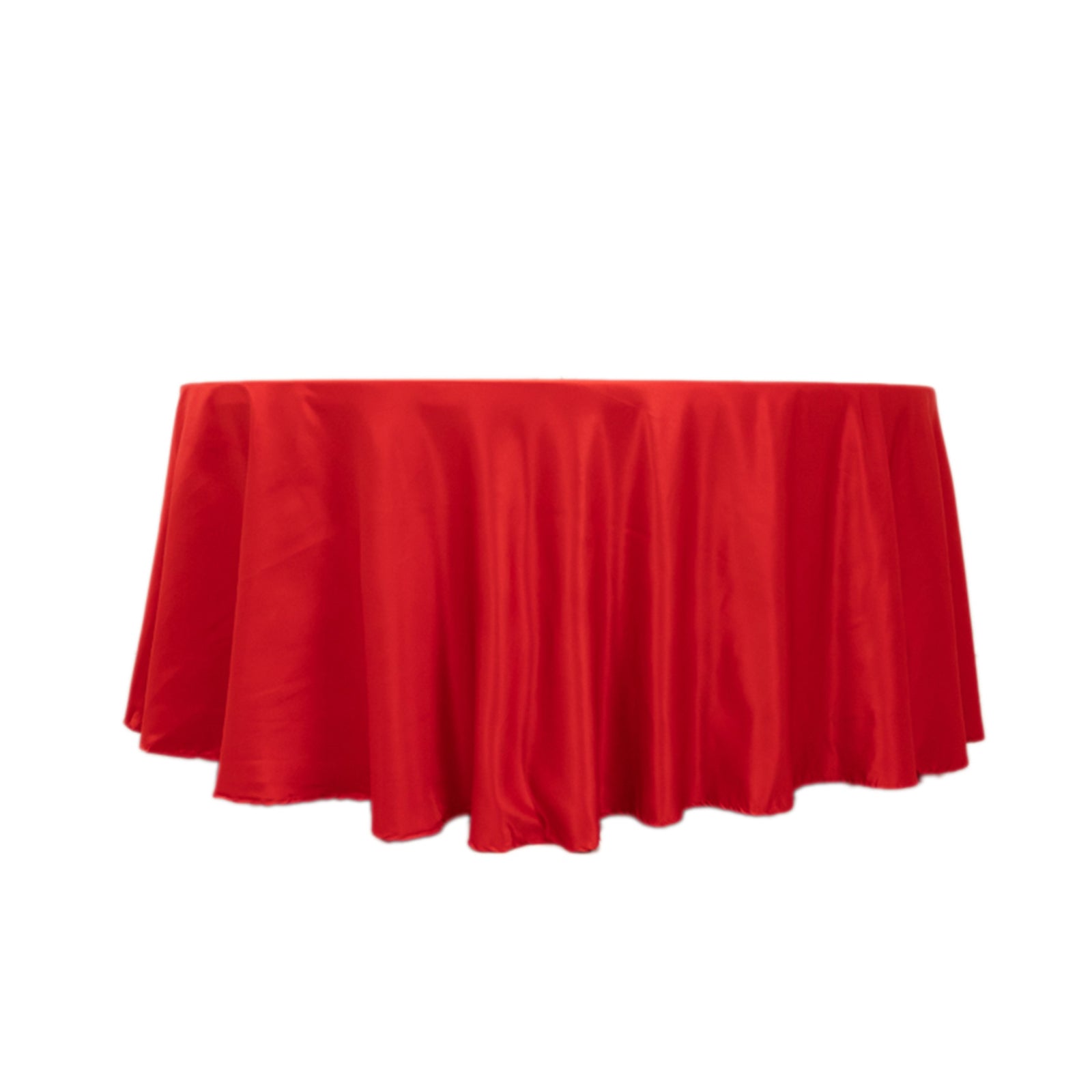 Lamour Satin 120 Round Tablecloth Red - Seamless Table Cover with Soft Tempered Sheen