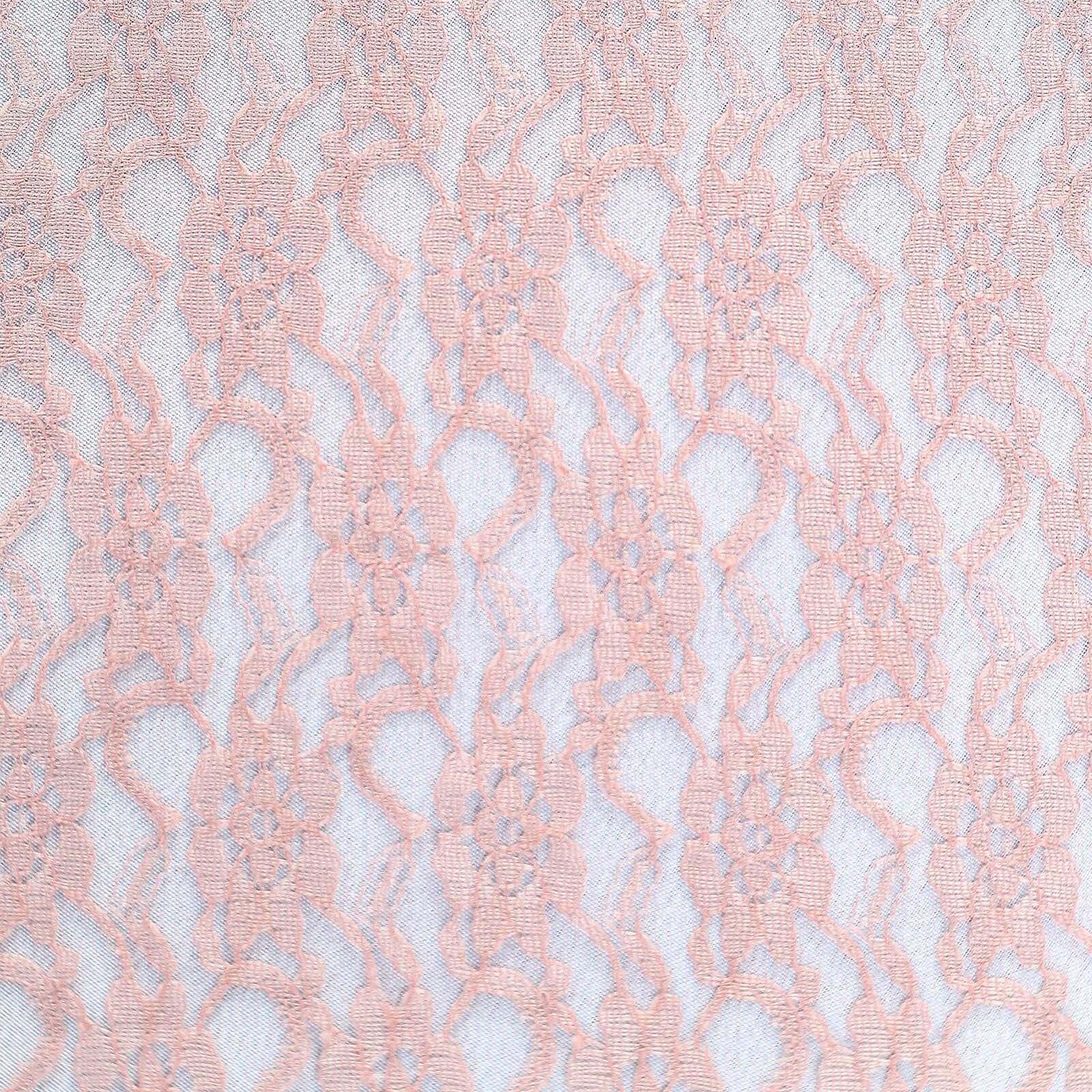 Floral Lace 12x108 Table Runner Dusty Rose - Stylish Vintage Table Decor