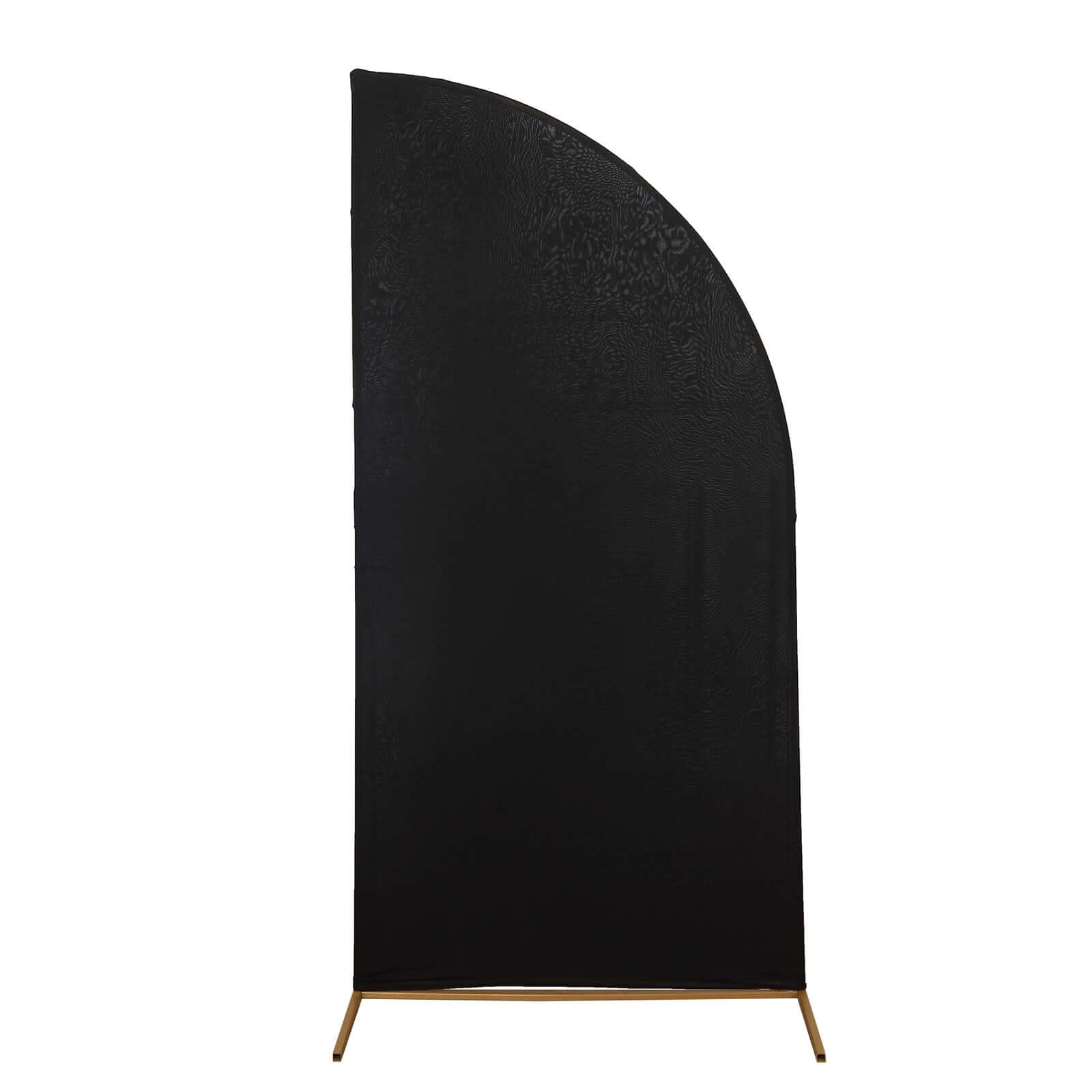 6ft Matte Black Spandex Half Moon Chiara Backdrop Stand Cover, Custom Fitted Wedding Arch Cover