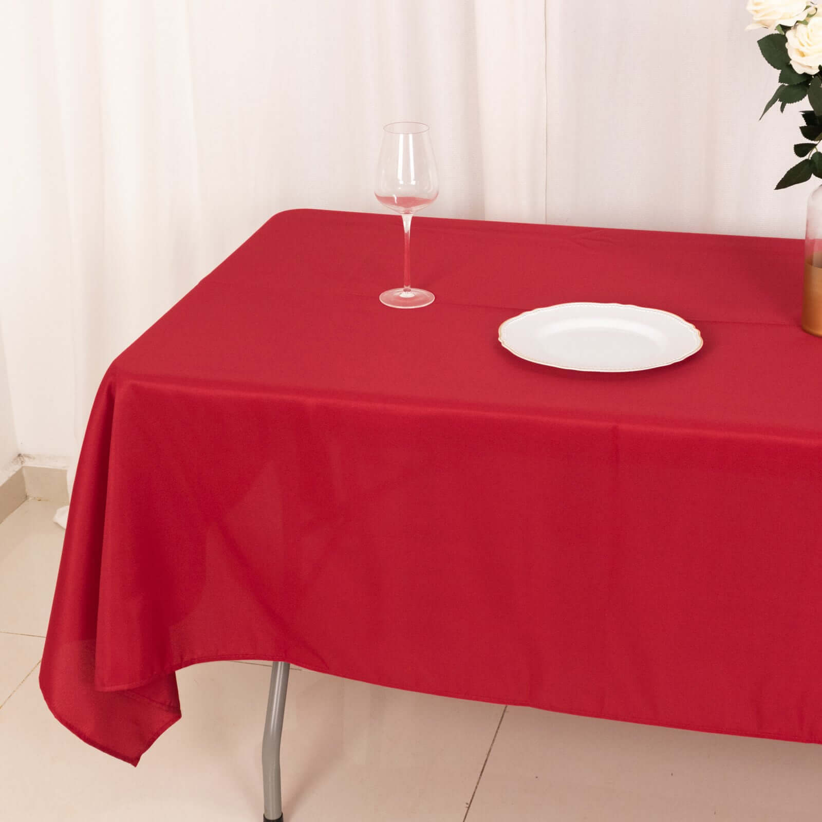 Polyester 60x102 Rectangle Tablecloth Wine - Durable and Stylish Table Cover