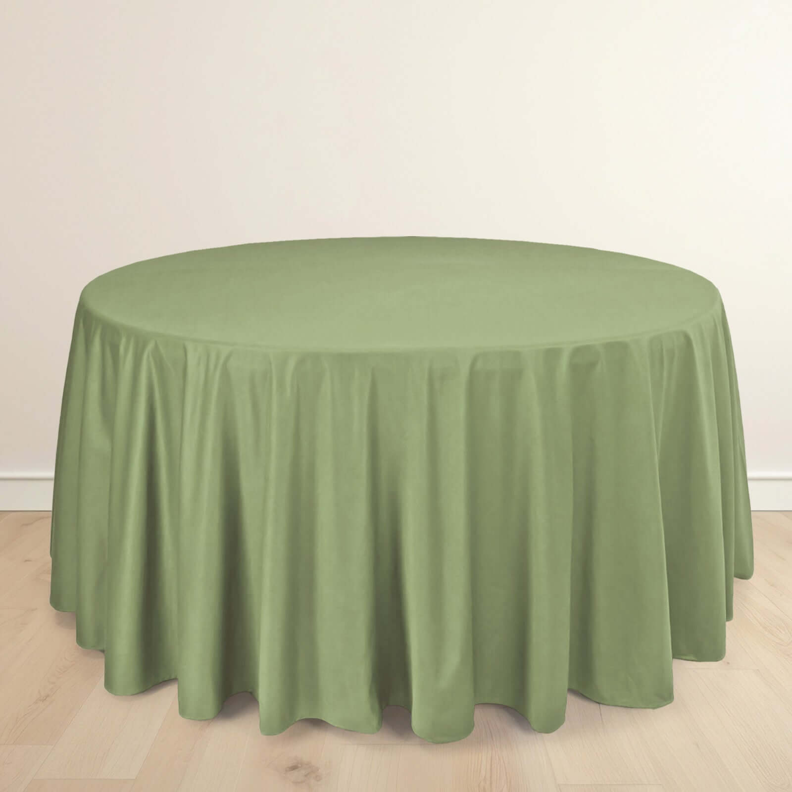 Premium Scuba Round 120 Tablecloth Dusty Sage Green - Wrinkle Free & Stain Resistant Seamless Table Cover