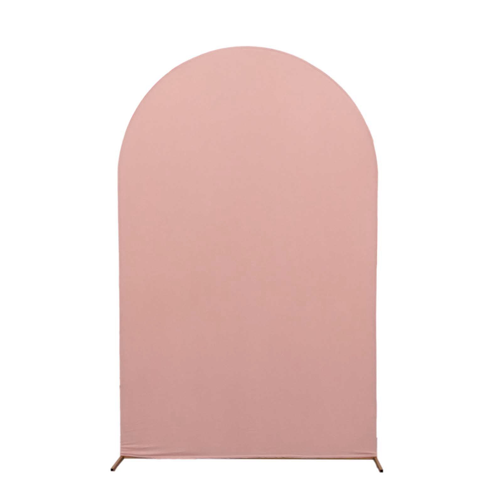 8ft Matte Dusty Rose Spandex Fitted Wedding Arch Cover For Round Top Chiara Backdrop Stand