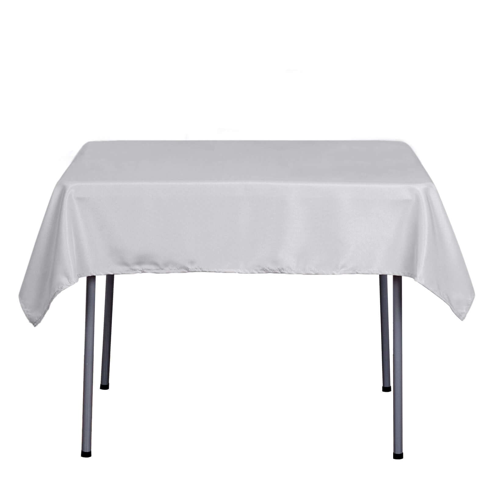 Polyester Square 54x54 Tablecloth Silver - Wrinkle-Resistant & Durable Table Cover