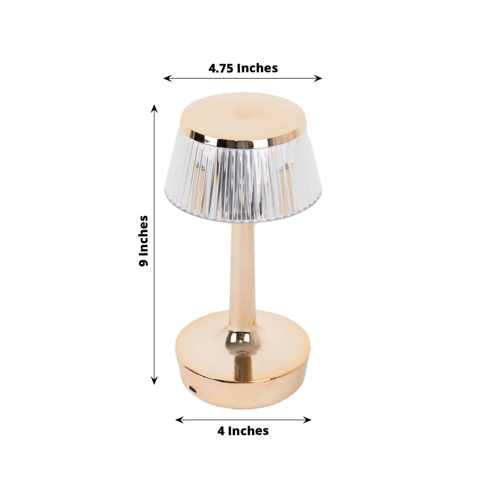 Acrylic LED Mushroom Table Lamp Clear Gold Color Changing Touch Control Night Light - Rechargeable Centerpiece 9