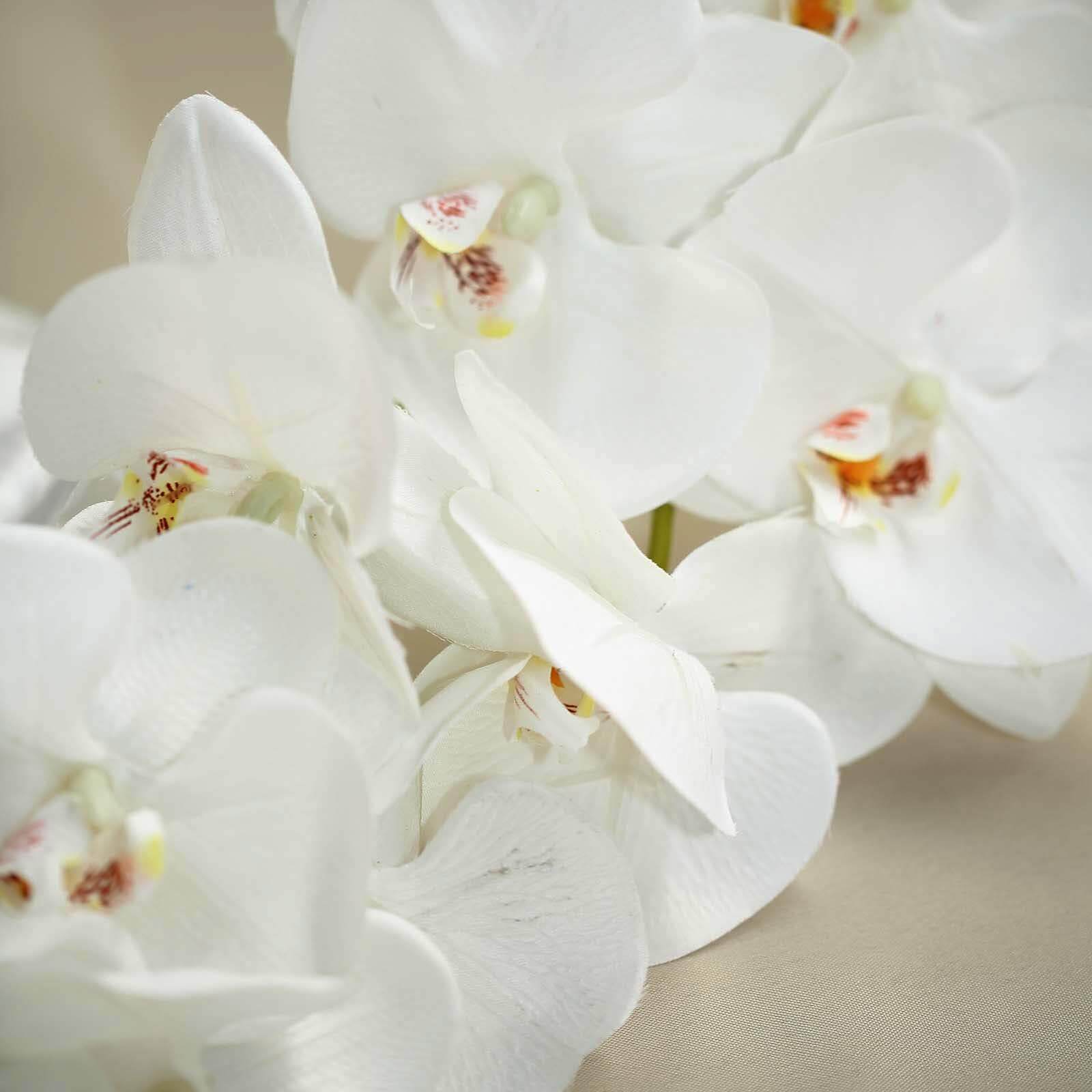 2 Stems 40 Tall White Artificial Silk Orchid Flower Bouquets