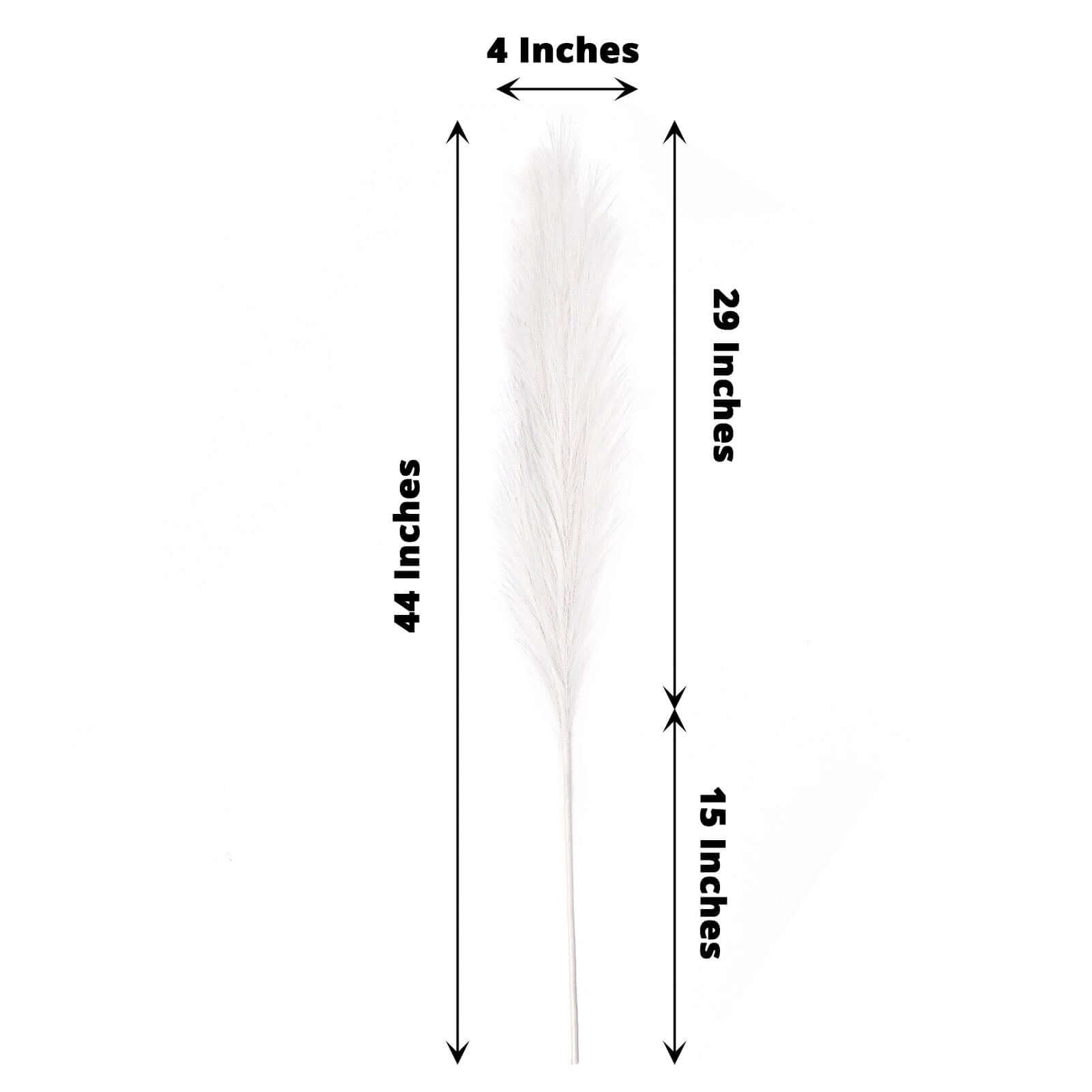 3 Stems Artificial Pampas Grass Decor White - Soft Realistic Faux Ornamental Grass Branches for Rustic Boho Chic Backdrops Floral Styling & Vase Displays 44