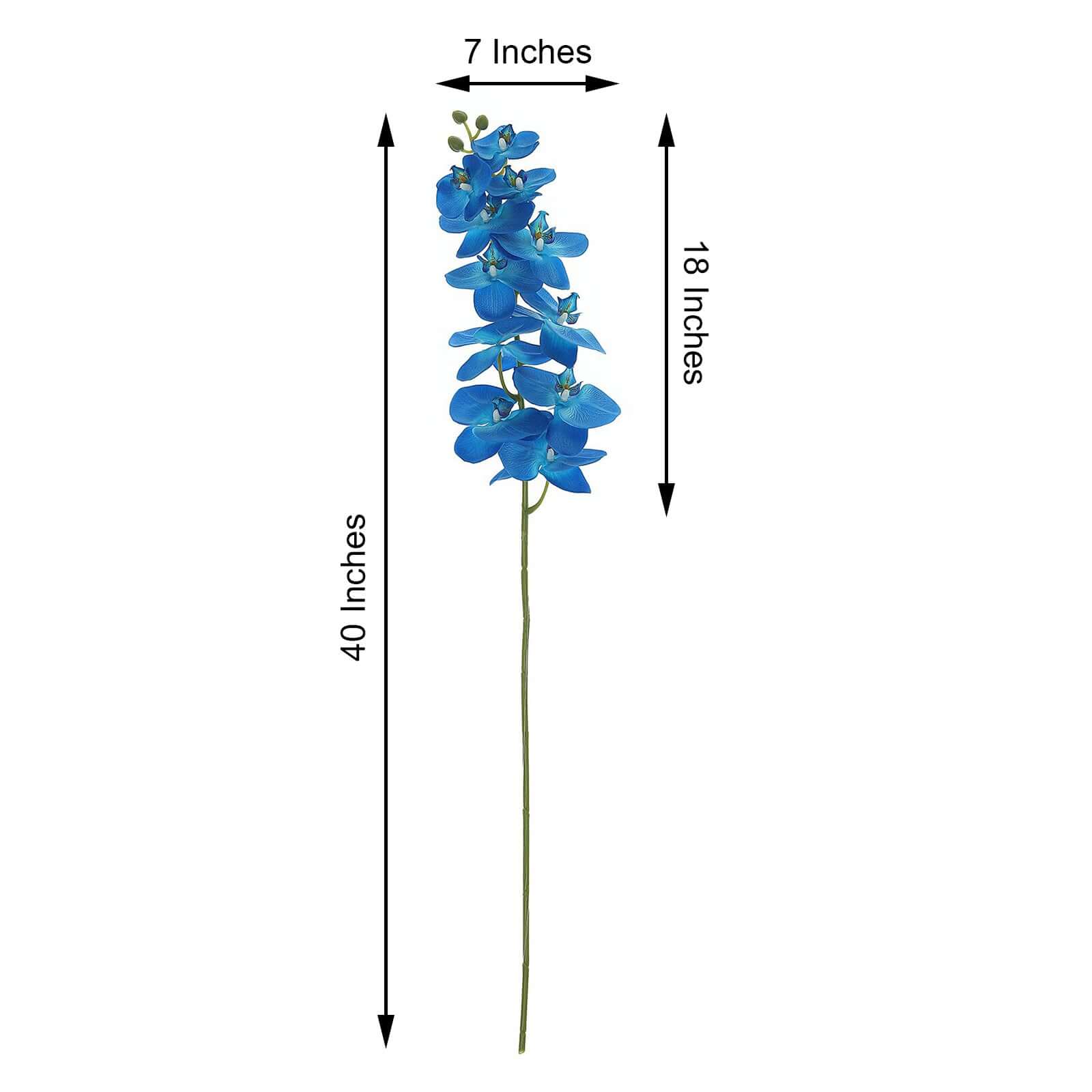 2 Stems 40 Tall Royal Blue Artificial Silk Orchid Flower Bouquets