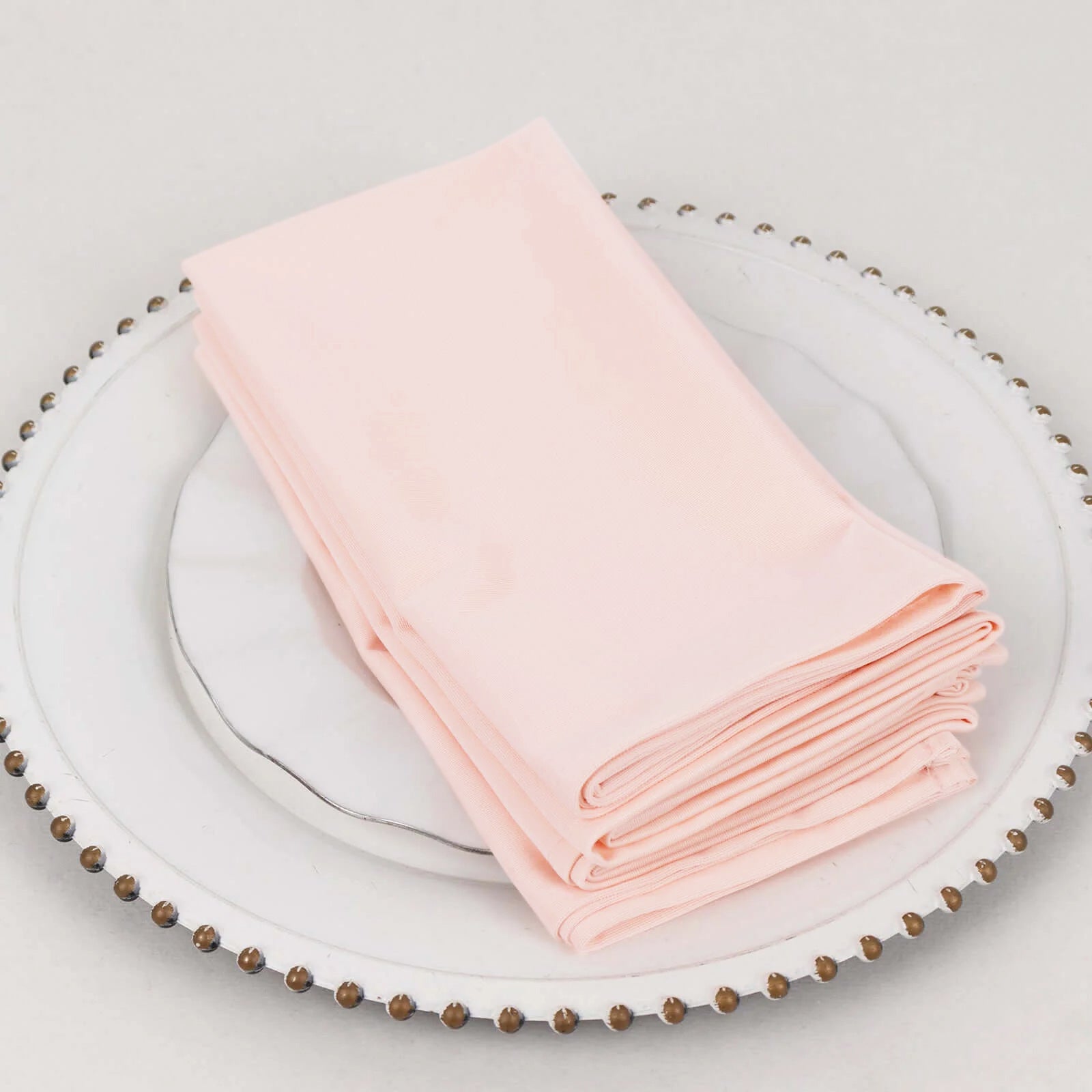 5 Pack Premium Scuba 20x20 Napkins Blush - Durable & Reusable Dinner Napkins