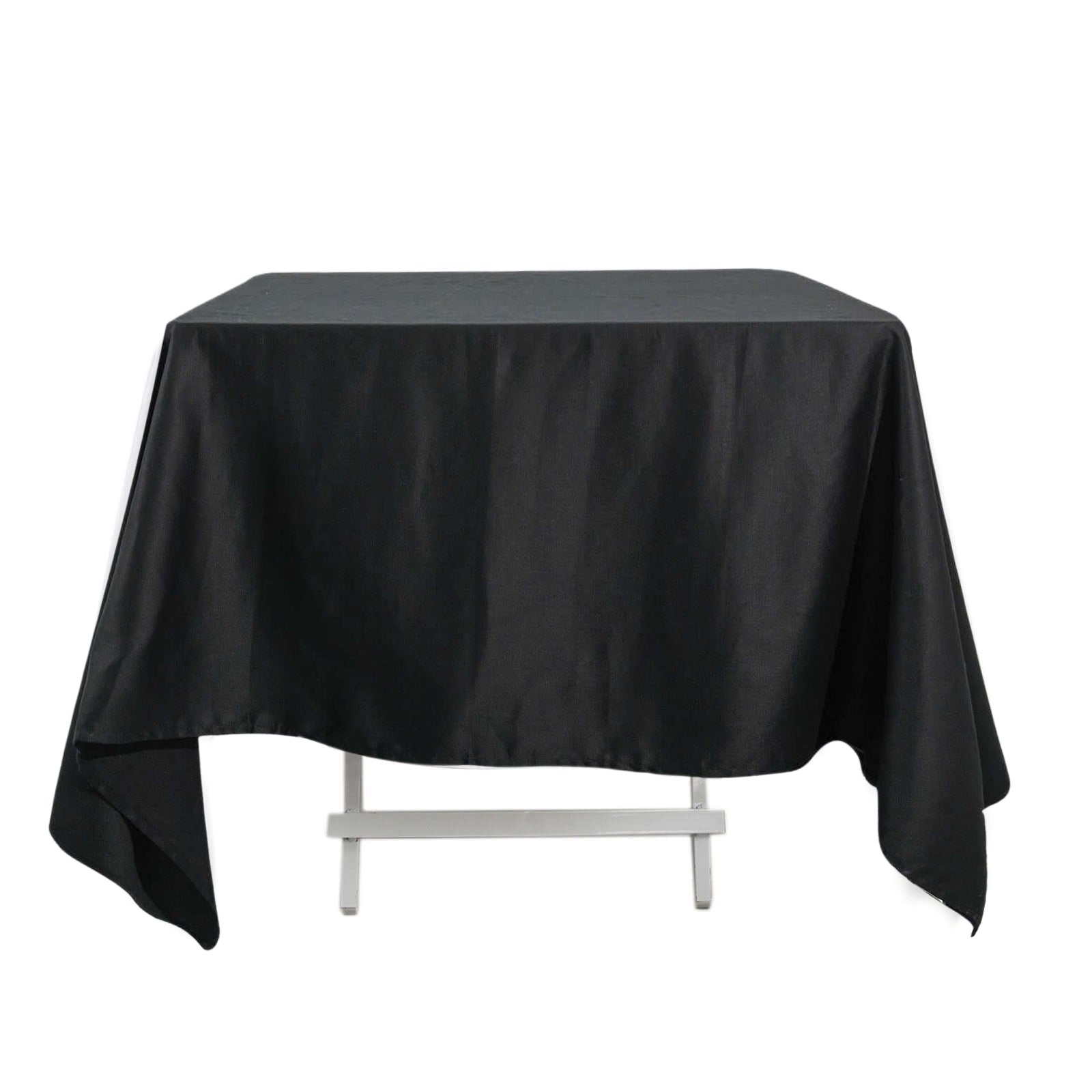 100% Cotton 70x70 Square Tablecloth Black Linen - Soft & Breathable Fabric Table Cover