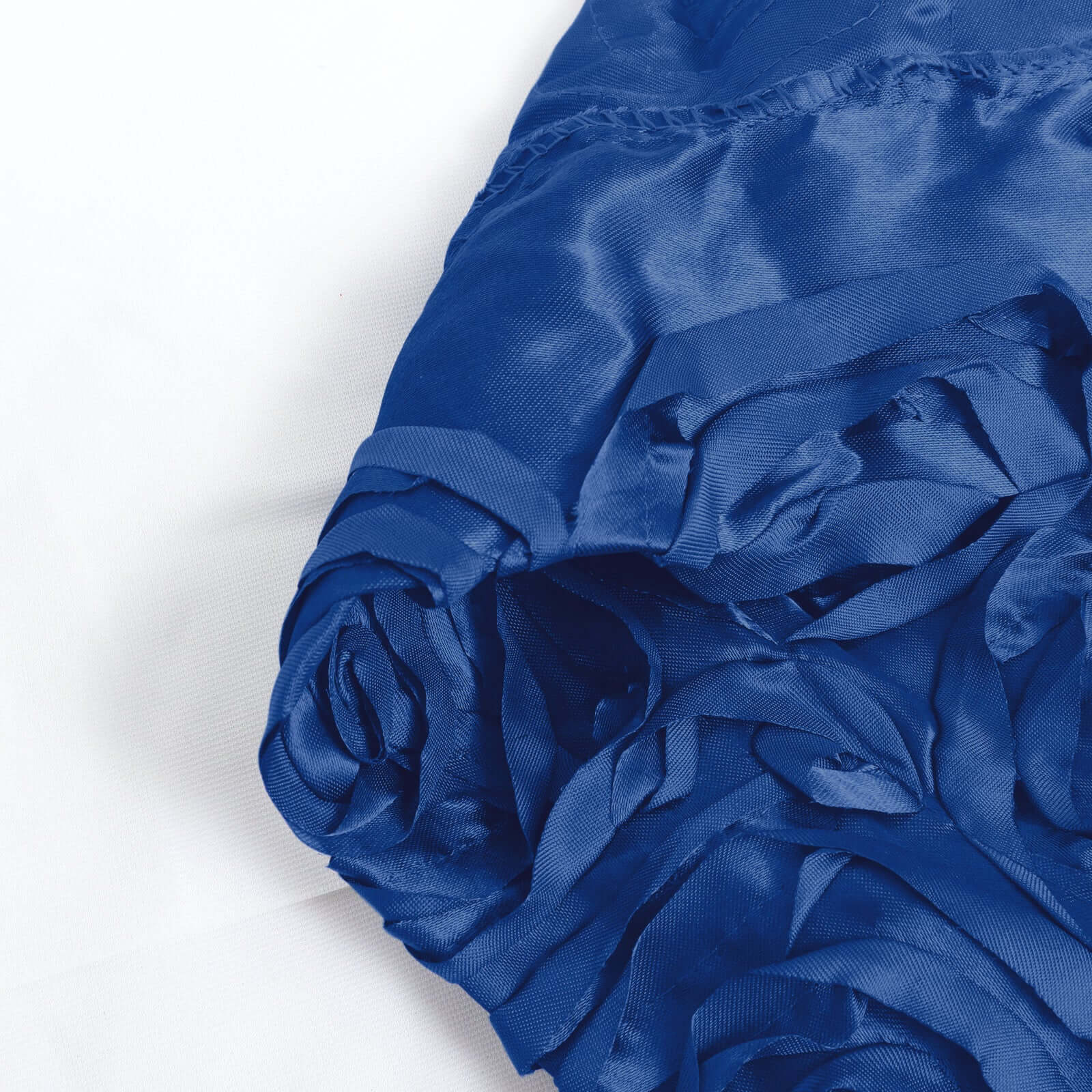 8ftx8ft Royal Blue Satin Rosette Event Curtain Drapes, Backdrop Event Panel