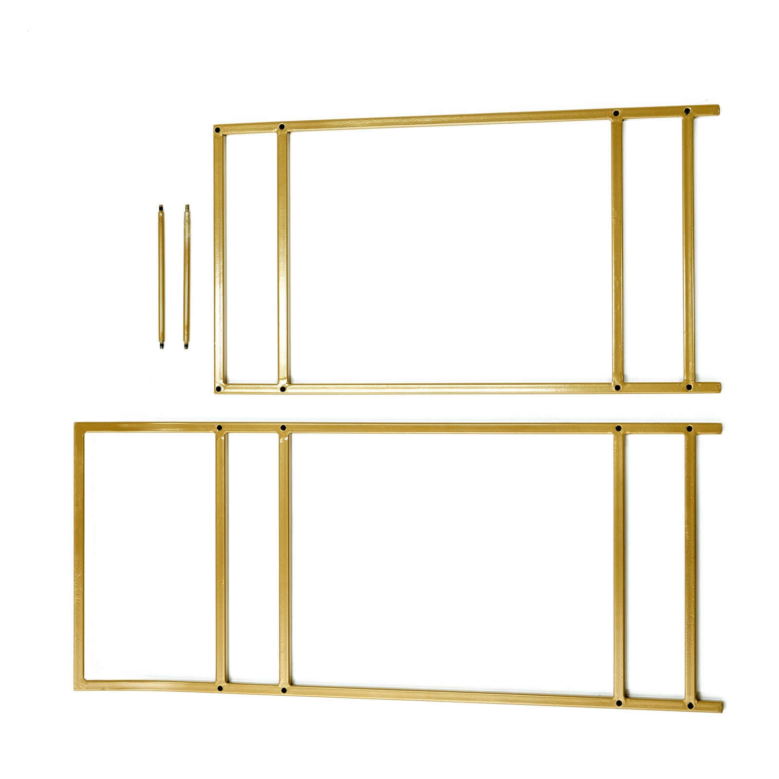 Gold Metal Bar Cart with Wooden Serving Trays 2-Tier - Wine Rack Holds 5 Bottles and 2 Glasses for Events 3ft