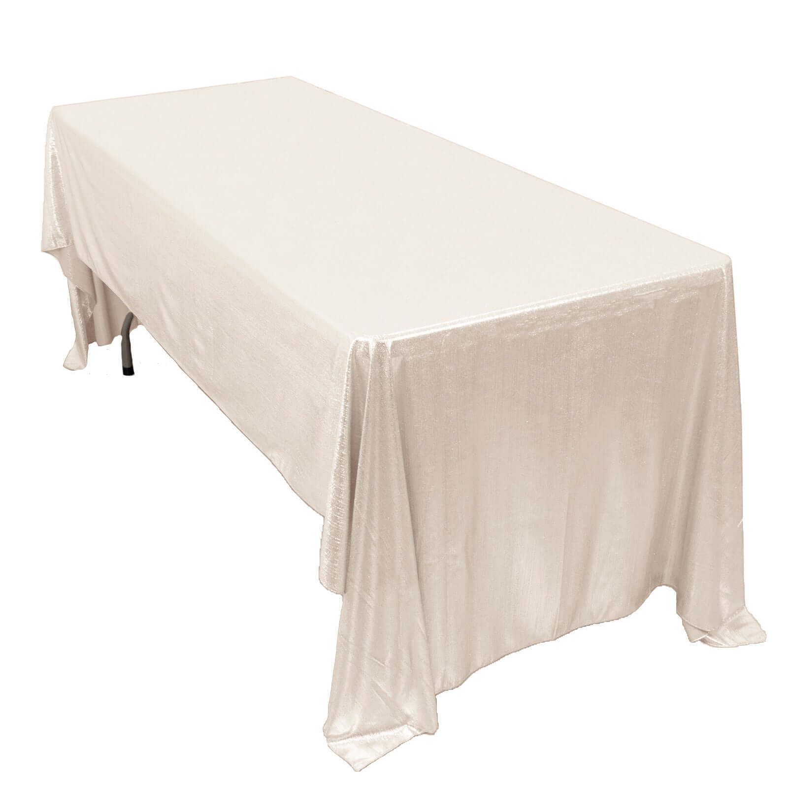 Sequin Dots Polyester 60x126 Rectangle Tablecloth Shimmering Beige - Wrinkle Free & Sparkling Table Cover