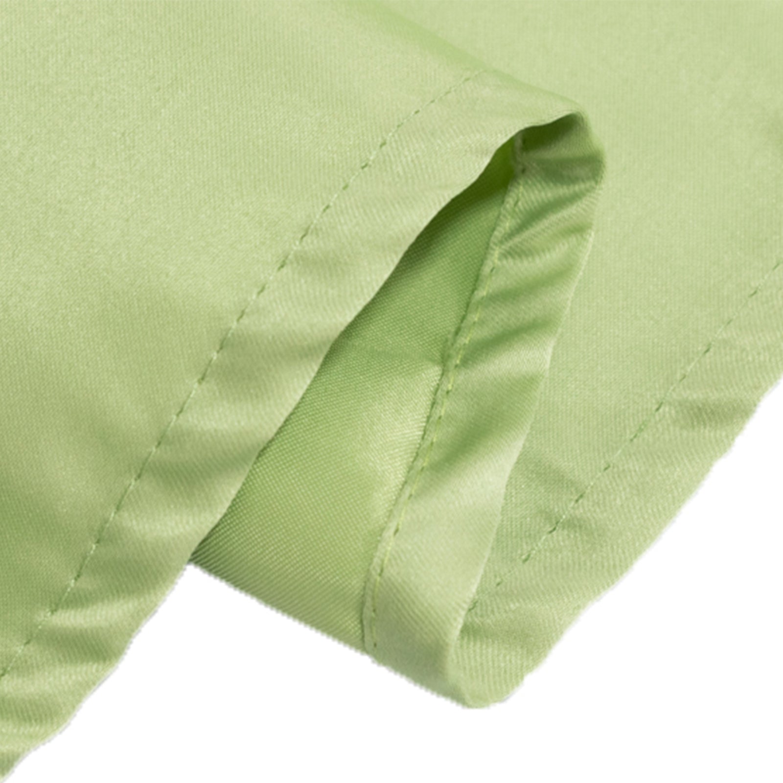 Lamour Satin 120 Round Tablecloth Sage Green - Seamless Table Cover with Soft Tempered Sheen