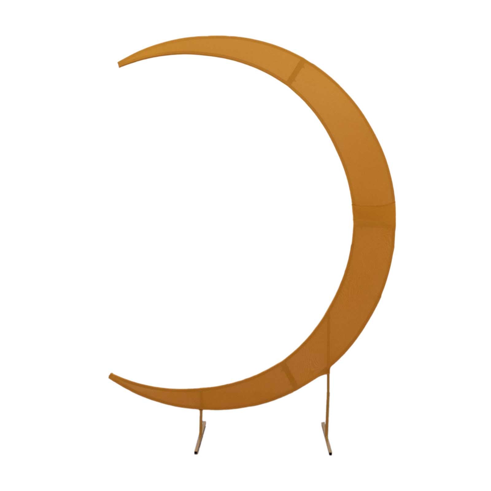 7.5ft Gold Spandex Crescent Moon Wedding Arch Cover, Custom Fitted Chiara Backdrop Stand Cover