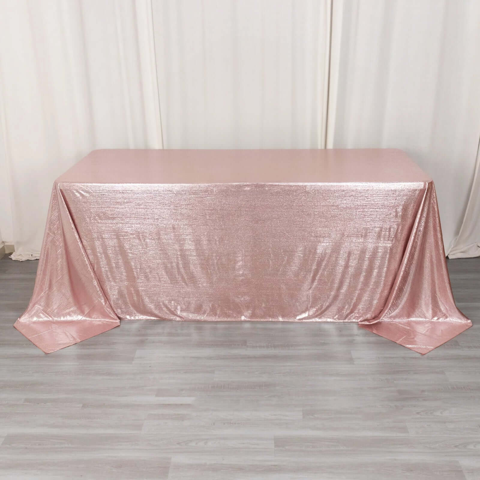 Sequin Dots Polyester 90x132 Rectangle Tablecloth Shimmering Rose Gold - Seamless, Glittering & Wrinkle Free Table Cover