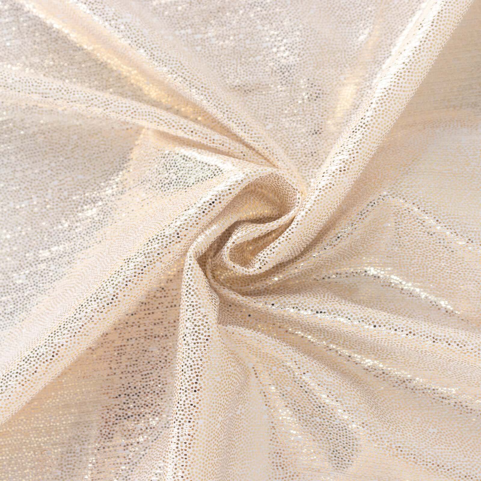 Polyester 72x72 Table Overlay Square Tablecloth Beige - Sequin Dots Wrinkle-Free Table Cover