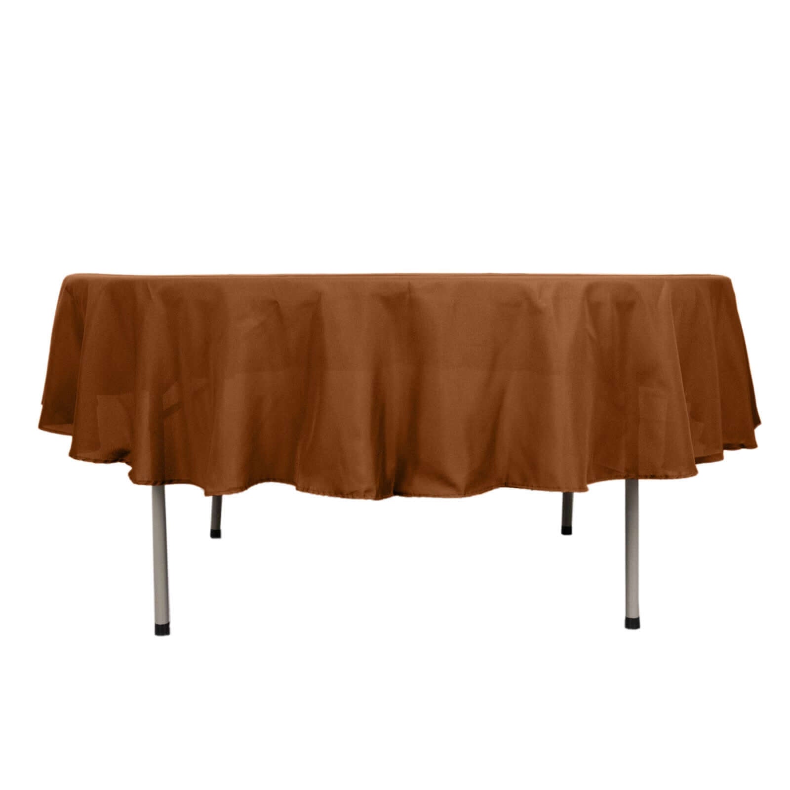 Polyester 90 Round Tablecloth Cinnamon Brown - Stain & Wrinkle-Resistant Table Cover