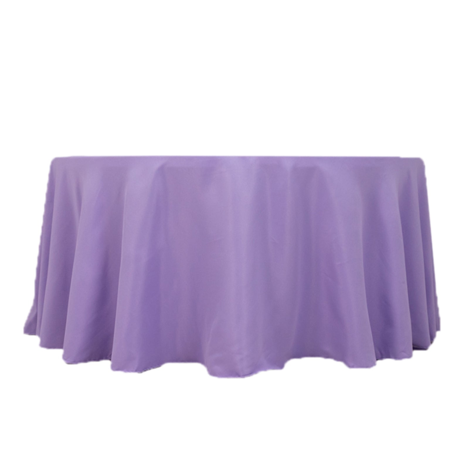 Premium Polyester 120 Round Tablecloth Lavender Lilac - Seamless 220GSM Wrinkle-Resistant Table Cover