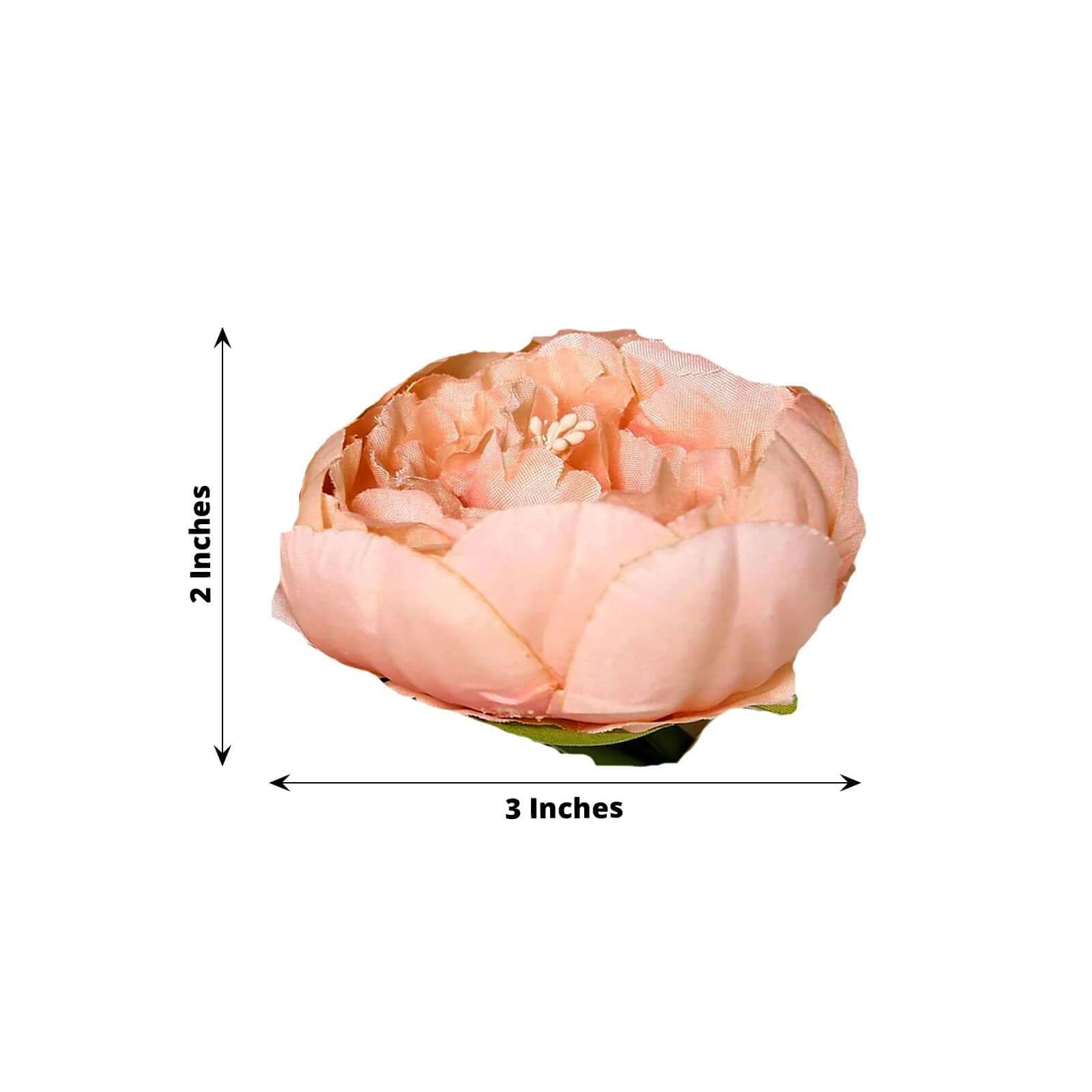 10-Pack Artificial Peony Flower Heads Peach - Versatile Faux Craft Flowers for DIY Event Styling Scrapbooking & Floral Arrangements 3