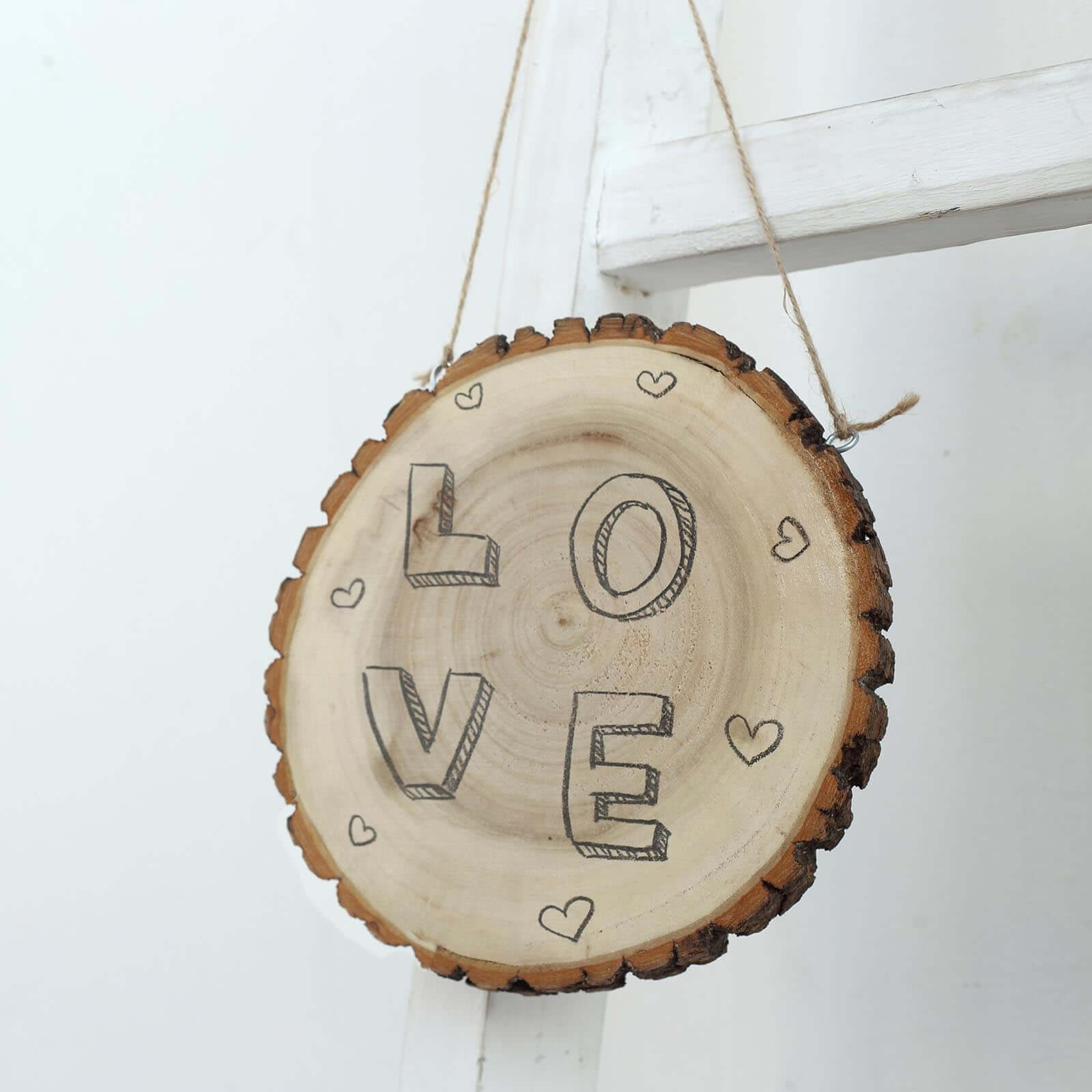 2 Pack 8 Dia Natural Blank Hanging DIY Wood Sign, Round Wood Plaques