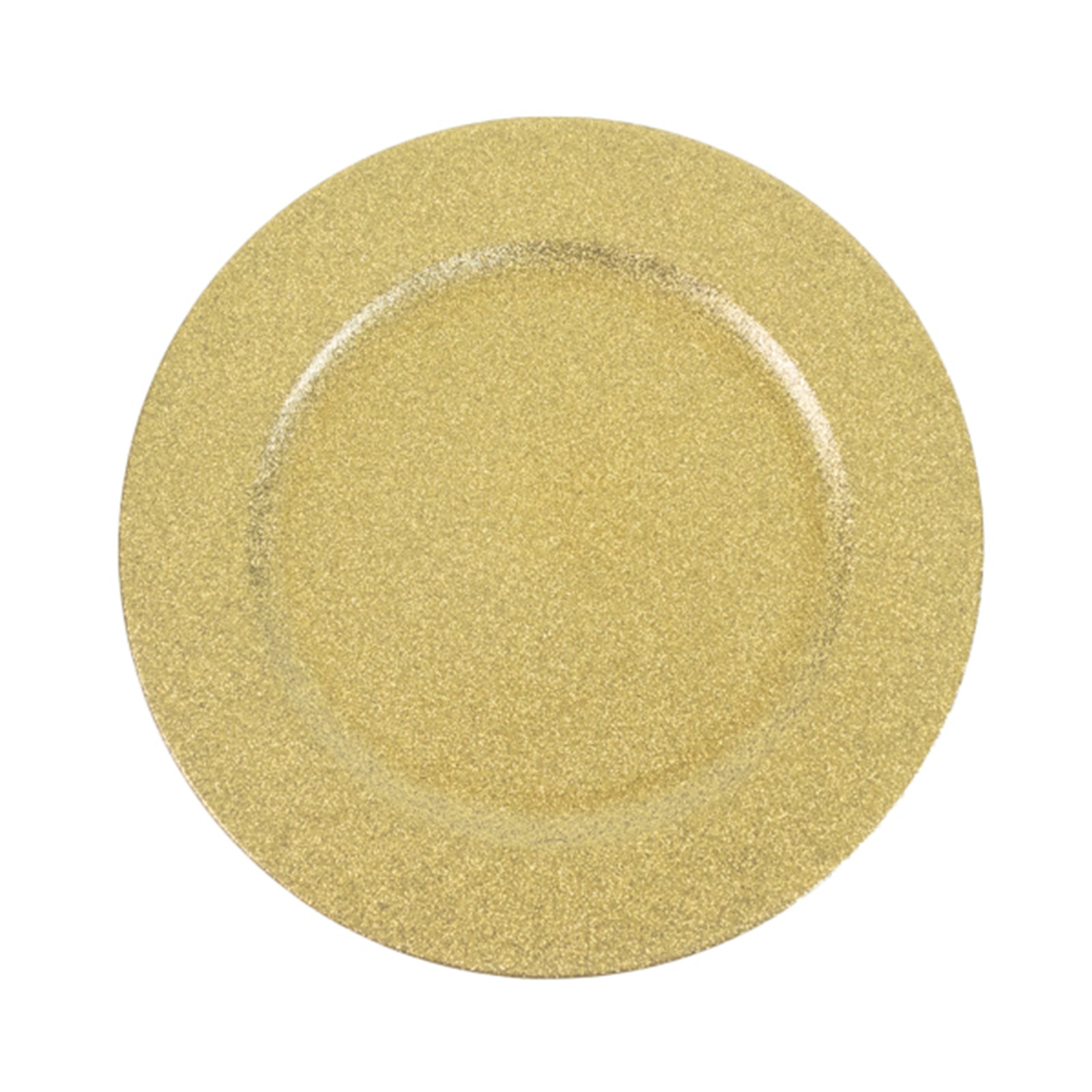 6-Pack Acrylic Plastic Round Charger Plates 13 in Gold with Dust Free Glitter Finish, Decorative Dinner Party Charger Tableware