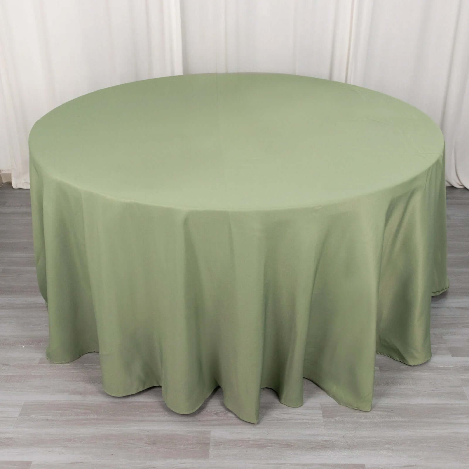 Premium Polyester 120 Round Tablecloth Dusty Sage Green - Seamless 220GSM Wrinkle-Resistant Table Cover