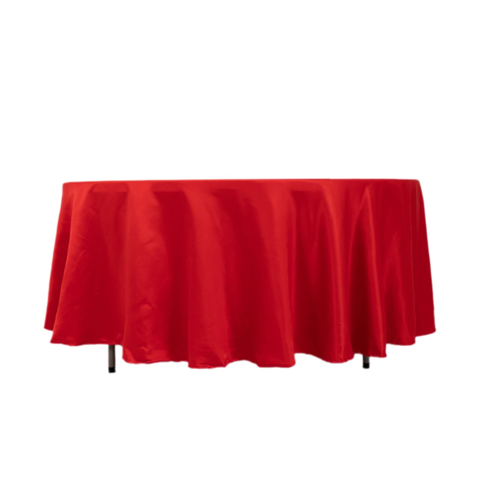 Lamour Satin 108 Round Tablecloth Red - Durable & Silk-Like Table Cover