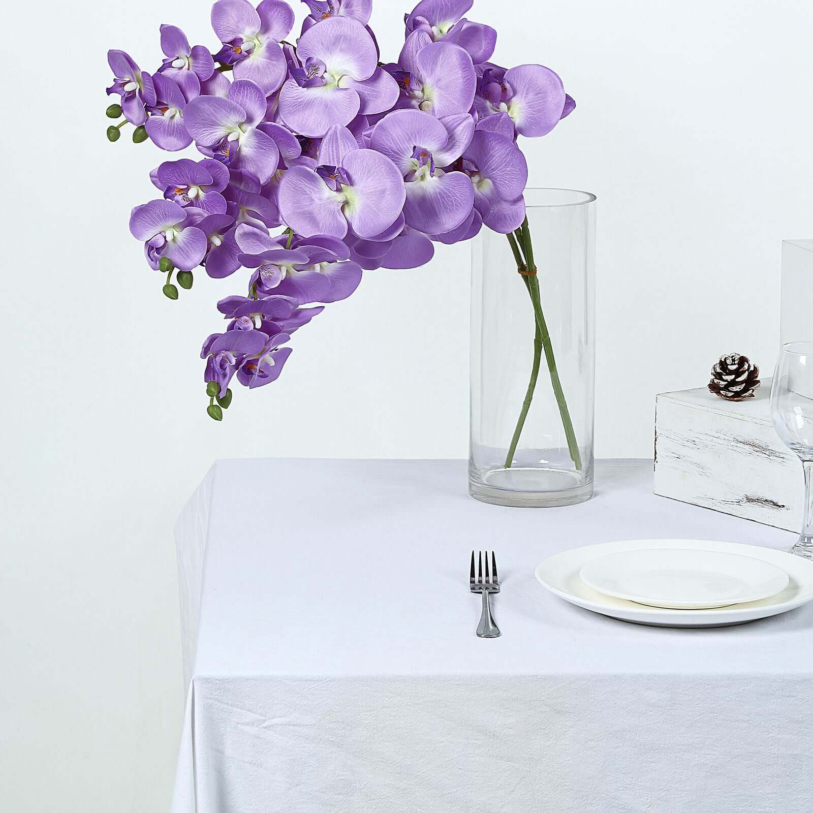 2 Stems 40 Tall Lavender Lilac Artificial Silk Orchid Flower Bouquets