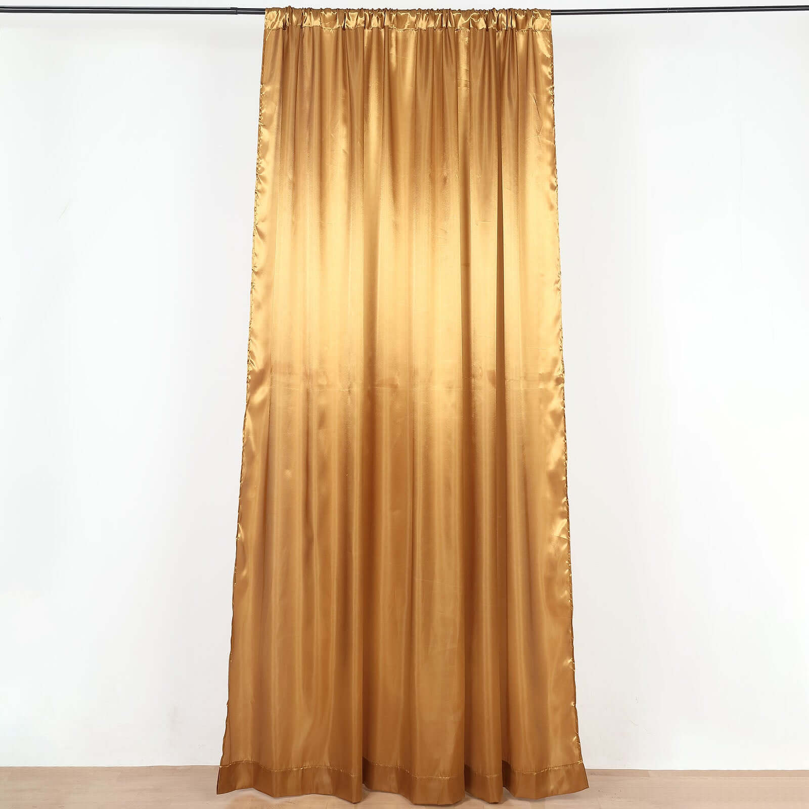 8ftx10ft Gold Satin Event Curtain Drapes, Backdrop Event Panel