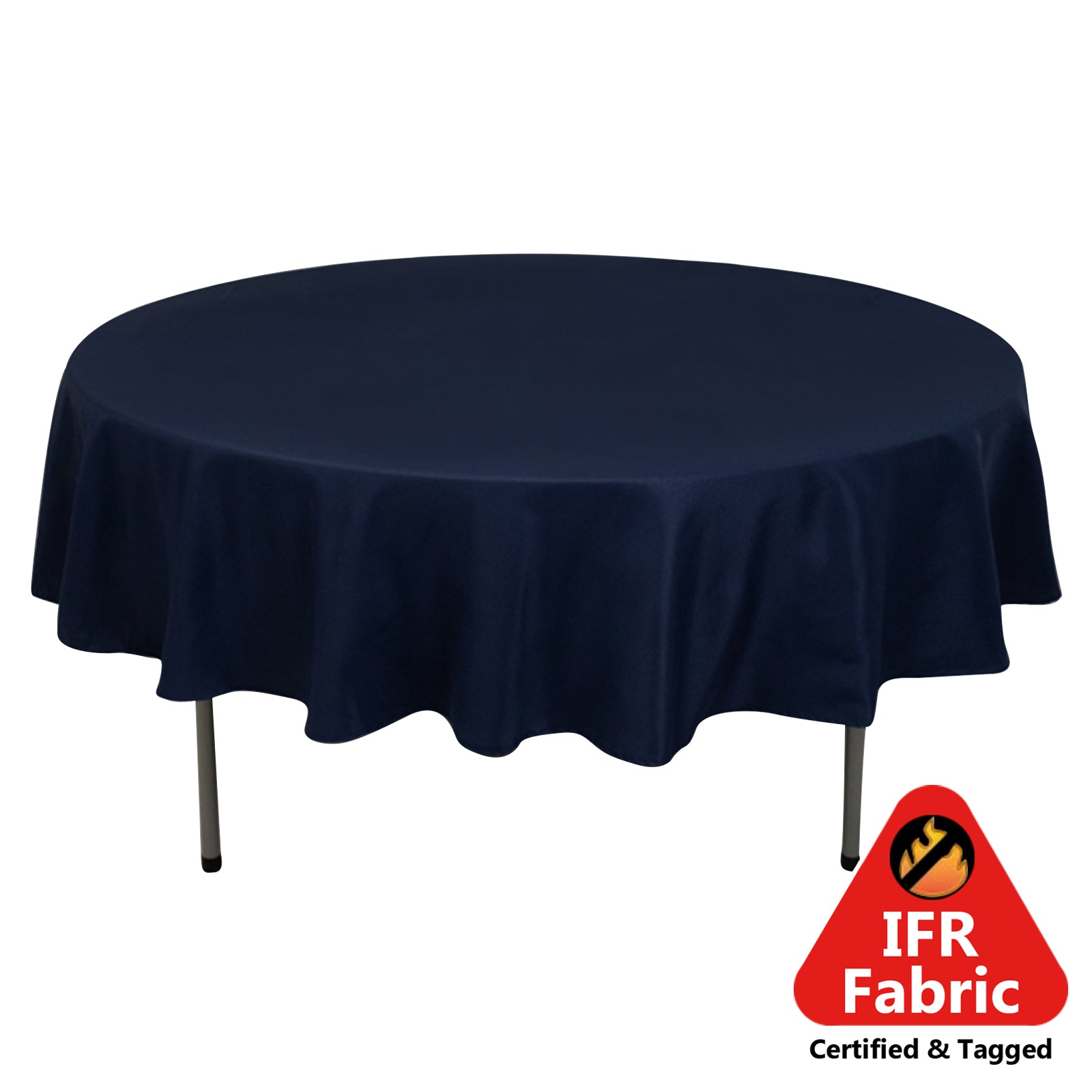 Fire Retardant Premium Polyester 90 Round Tablecloth Navy Blue - High-Performance Table Cover
