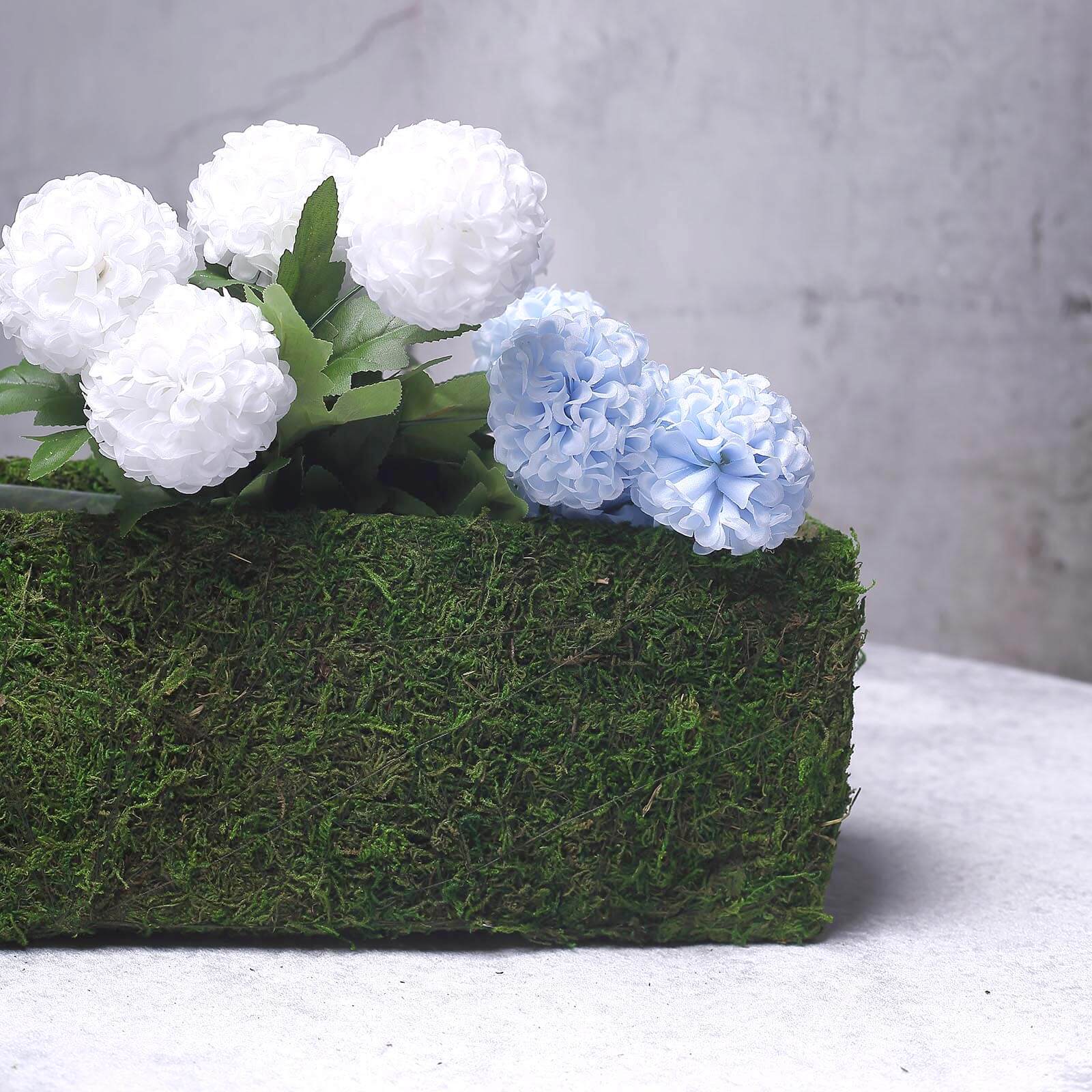 Metal Planter Box Rectangle with Inner Lining Green Preserved Moss - Rustic Flower Basket Decor 23