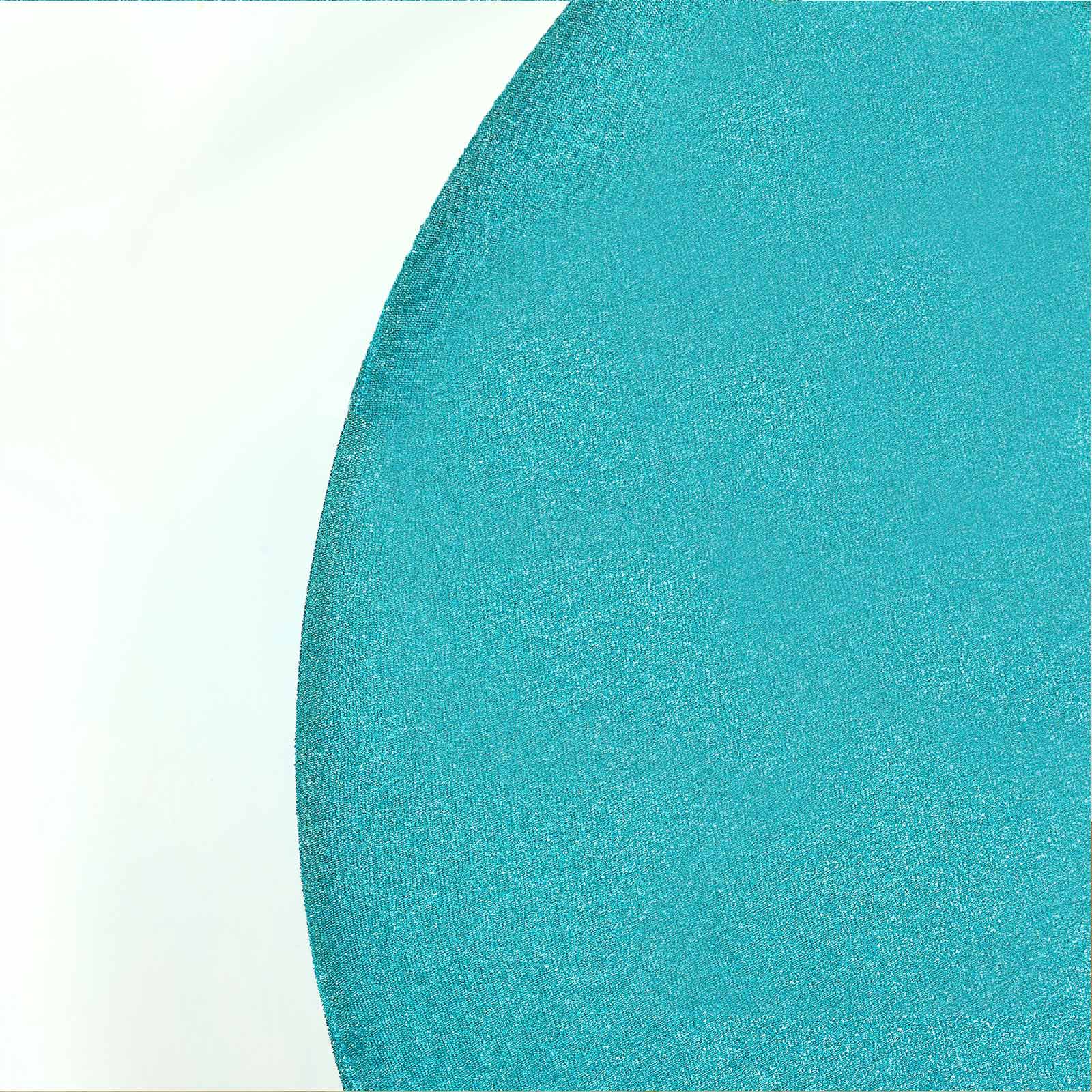 7.5ft Turquoise Metallic Shimmer Tinsel Spandex Round Wedding Arch Cover, 2-Sided Photo Backdrop