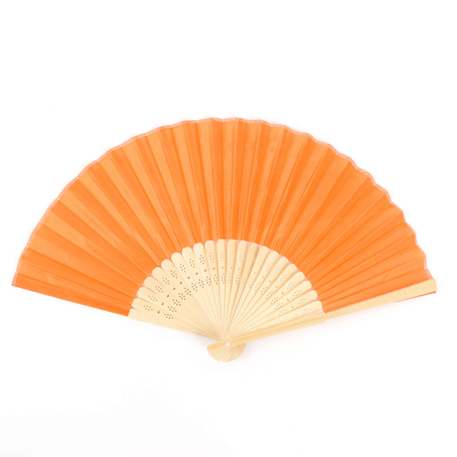 5 Pack Orange Asian Silk Folding Fans Party Favors, Oriental Folding Fan Favors