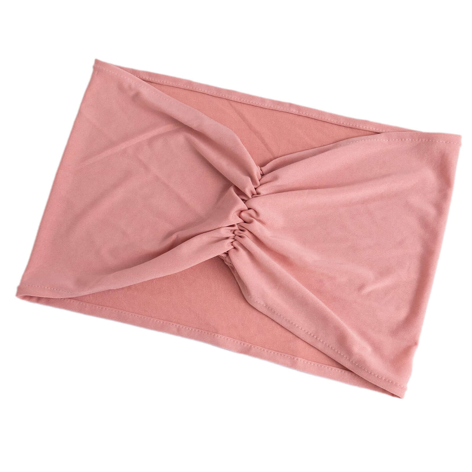 5 Pack Spandex Chair Sashes Dusty Rose Ruffled Style - Wide Easy to Use Stretch Chair Bands 8x13